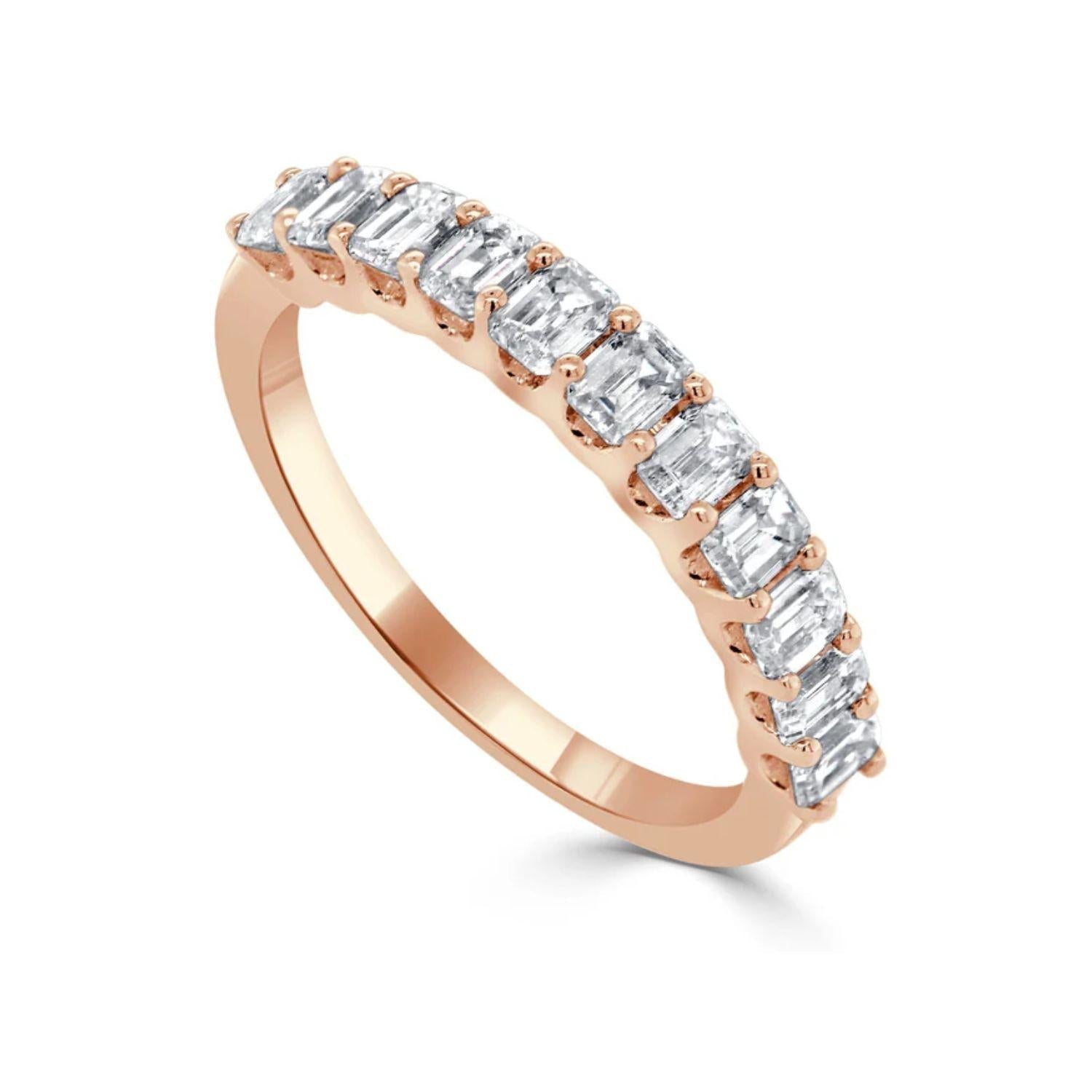 Emerald - Cut Diamond Band