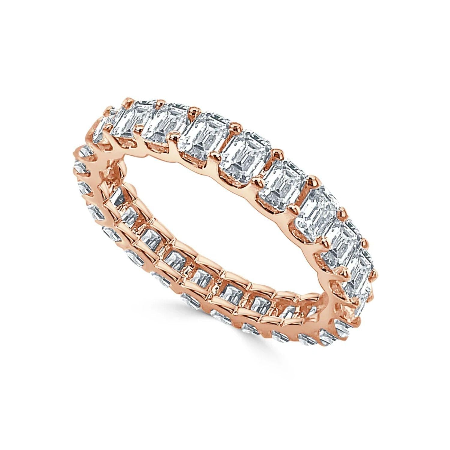 Emerald - Cut Diamond Eternity Band