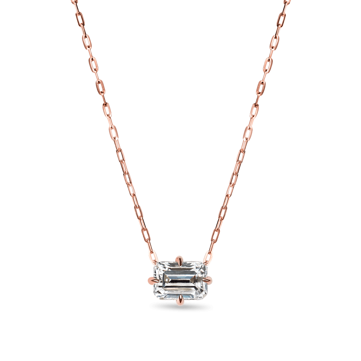 Emerald Cut Diamond Pendant
