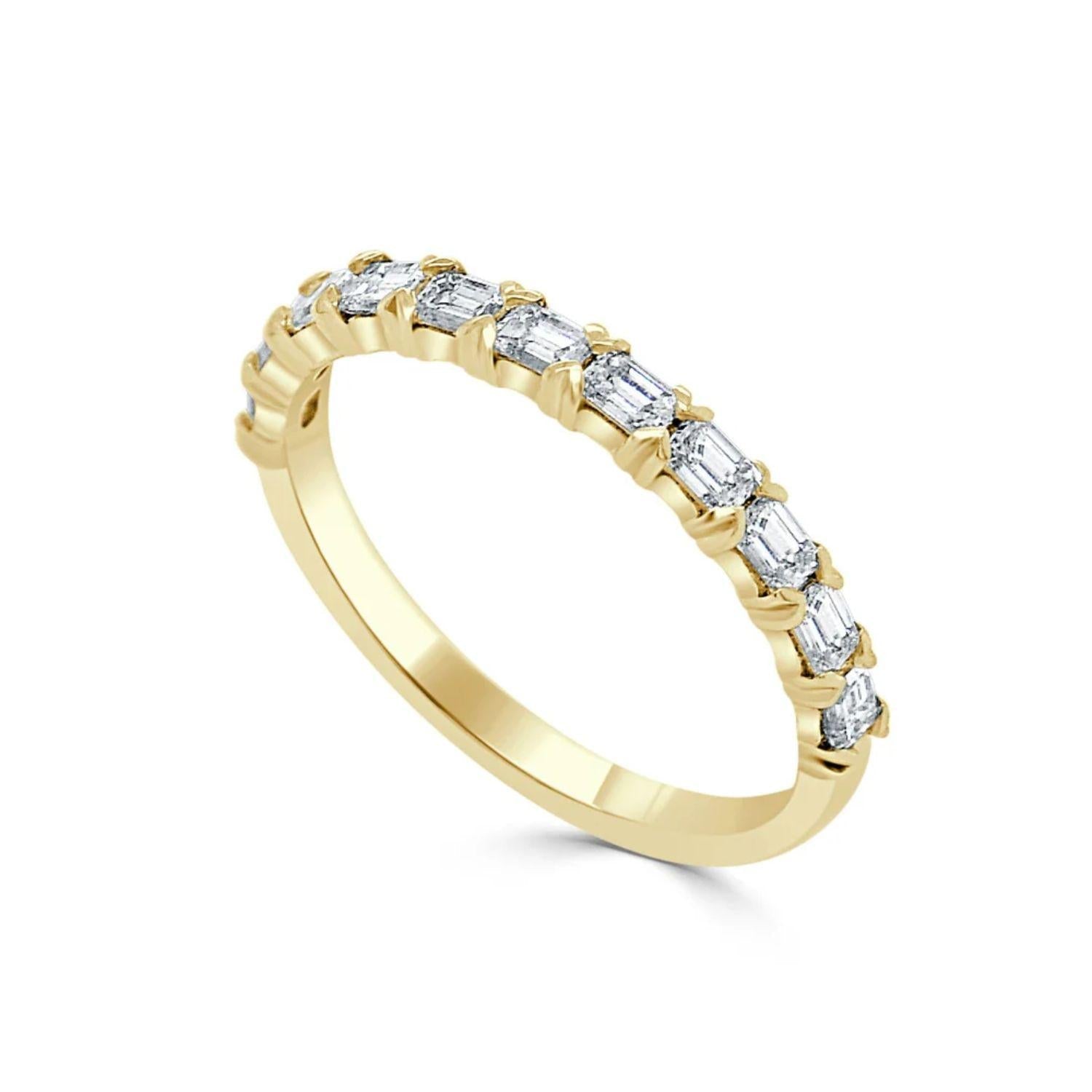Emerald - Cut Diamond Stackable Ring