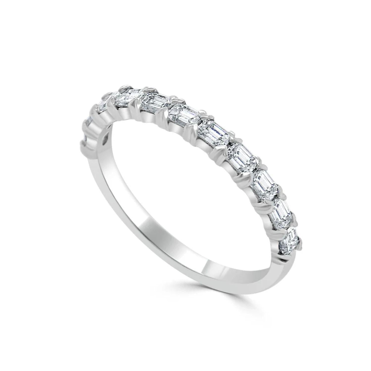 Emerald - Cut Diamond Stackable Ring