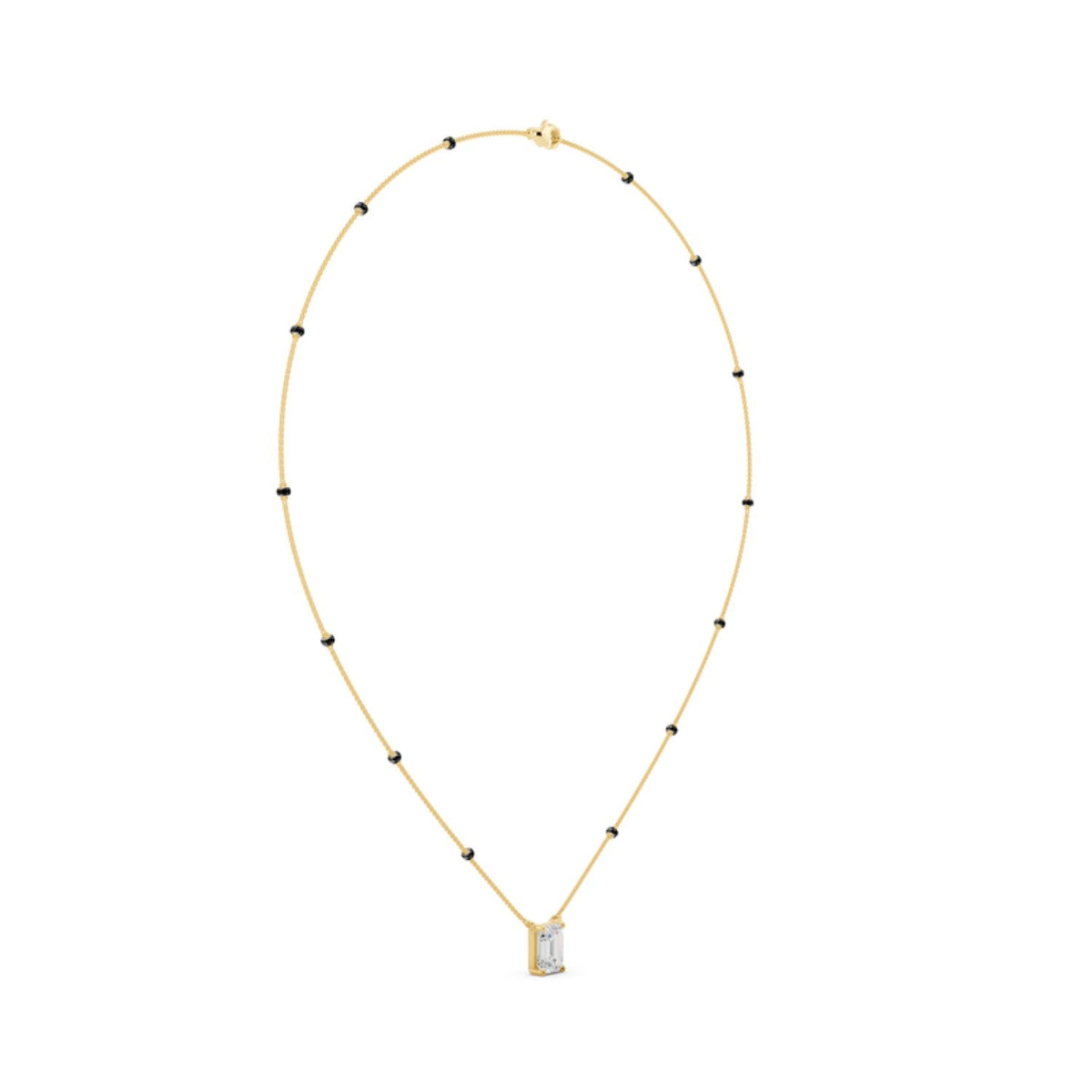 Emerald Cut Solitaire Mangalsutra