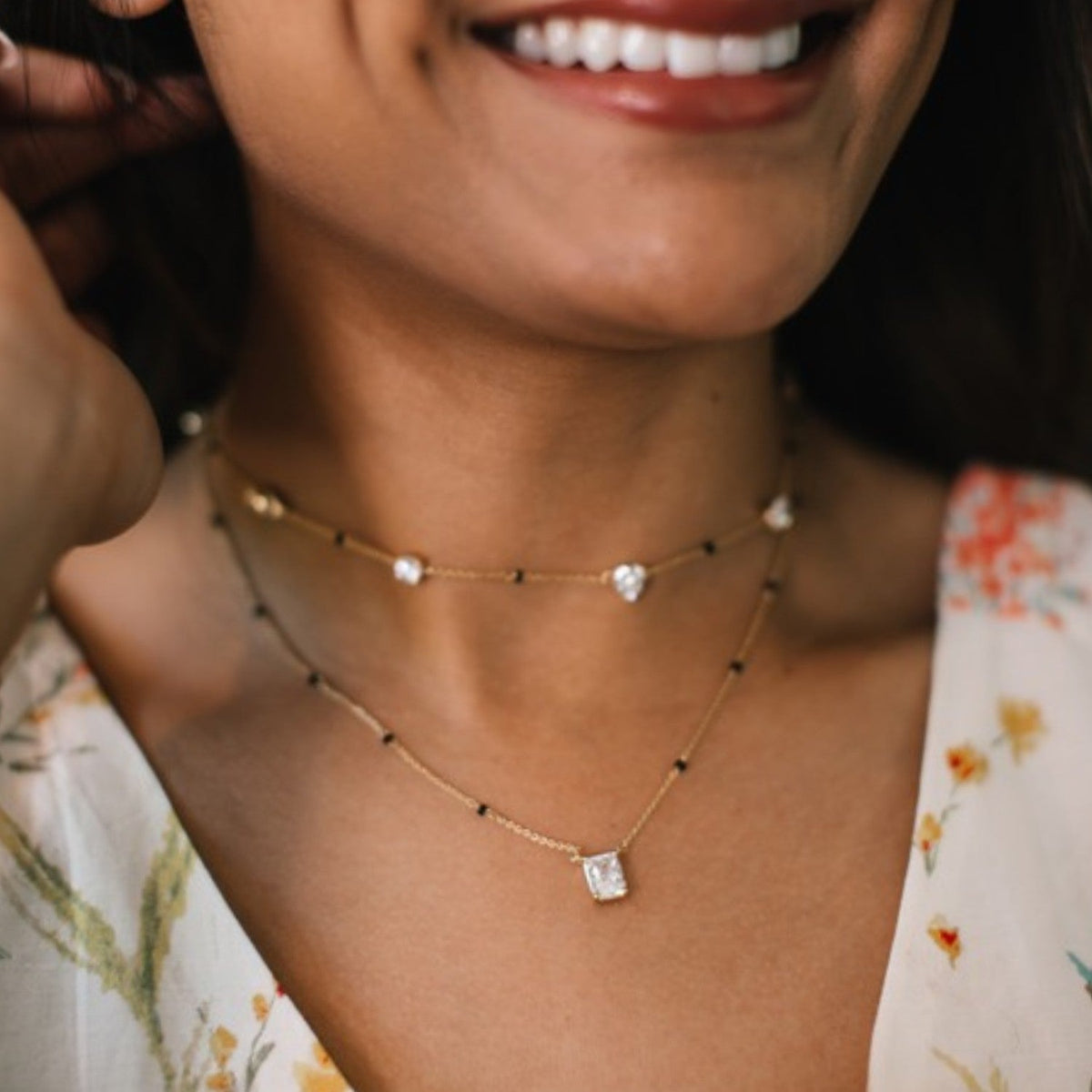 Emerald Cut Solitaire Mangalsutra