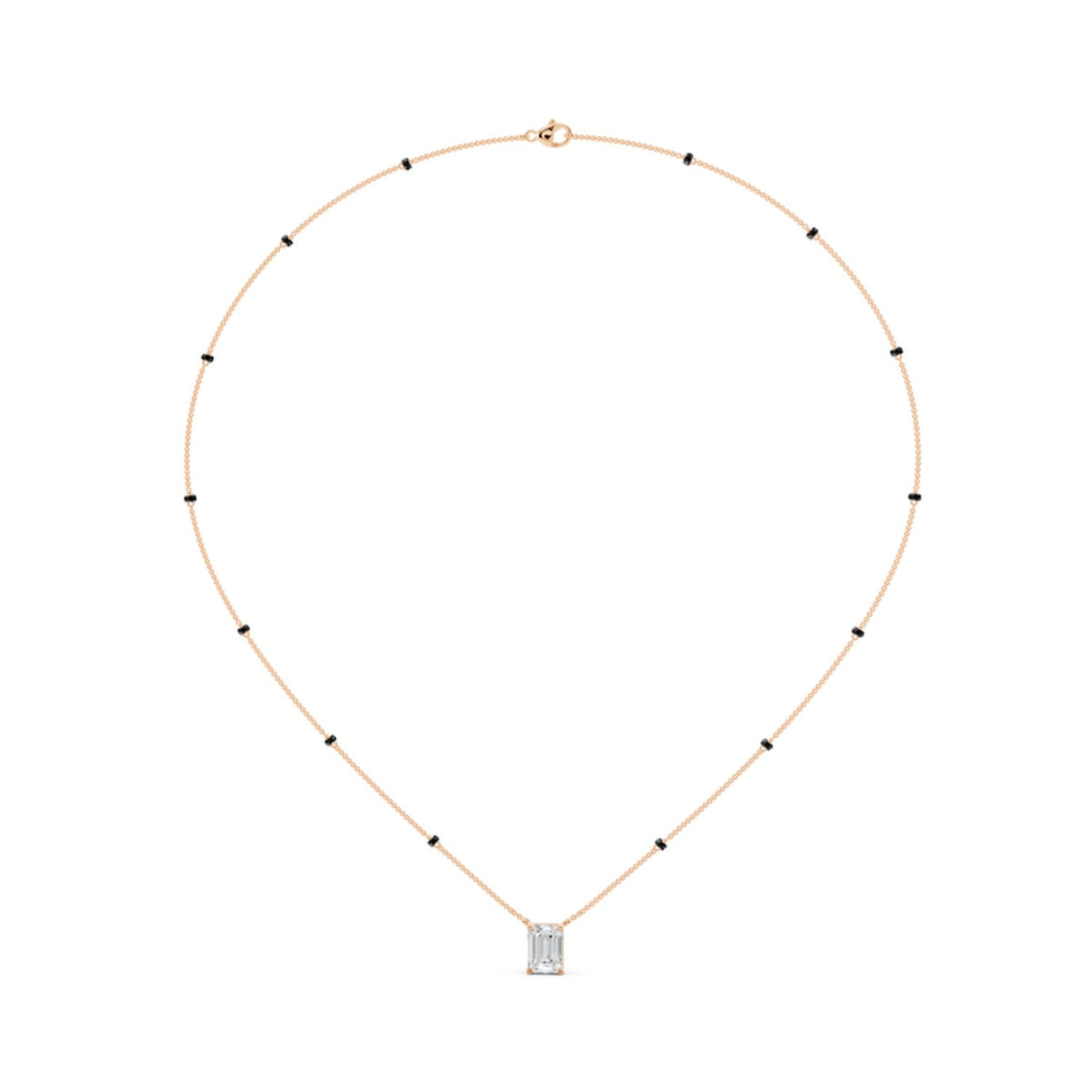 Emerald Cut Solitaire Mangalsutra