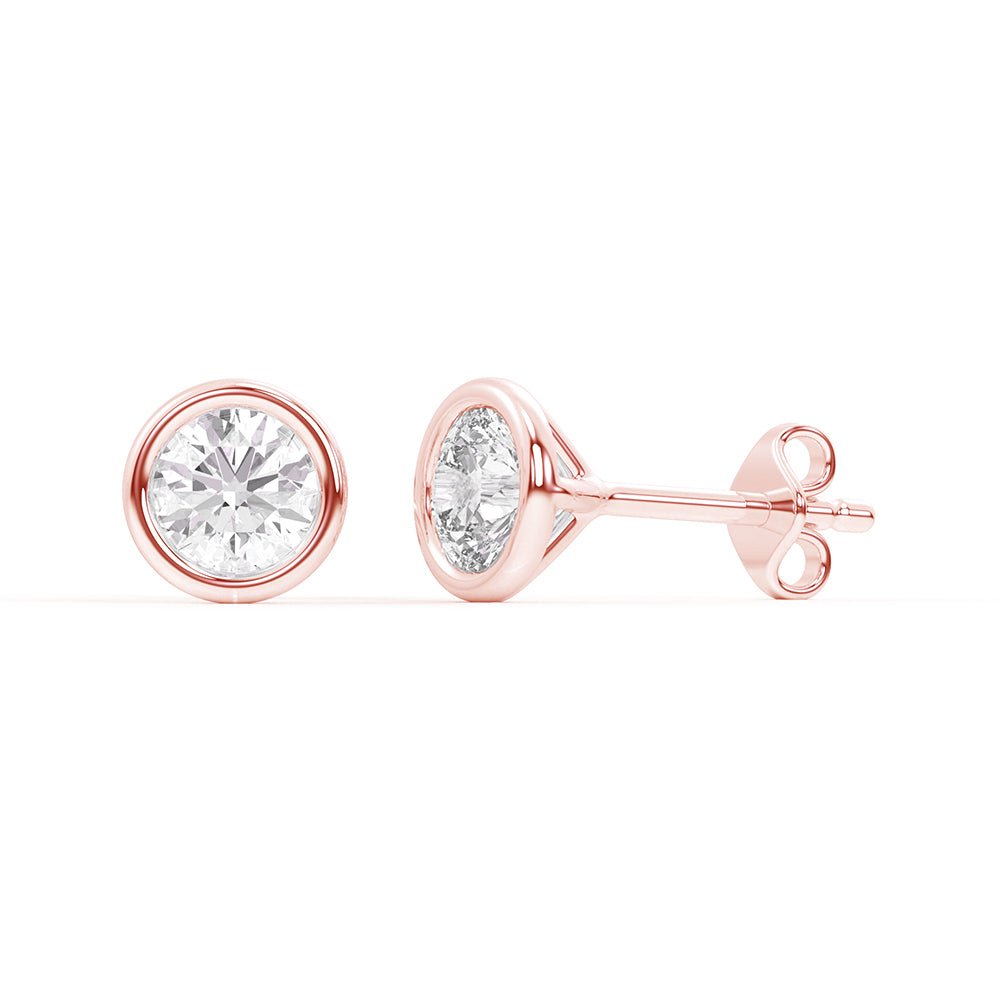 Essential Lab - Grown Diamond Bezel Stud Earrings in 14K Gold