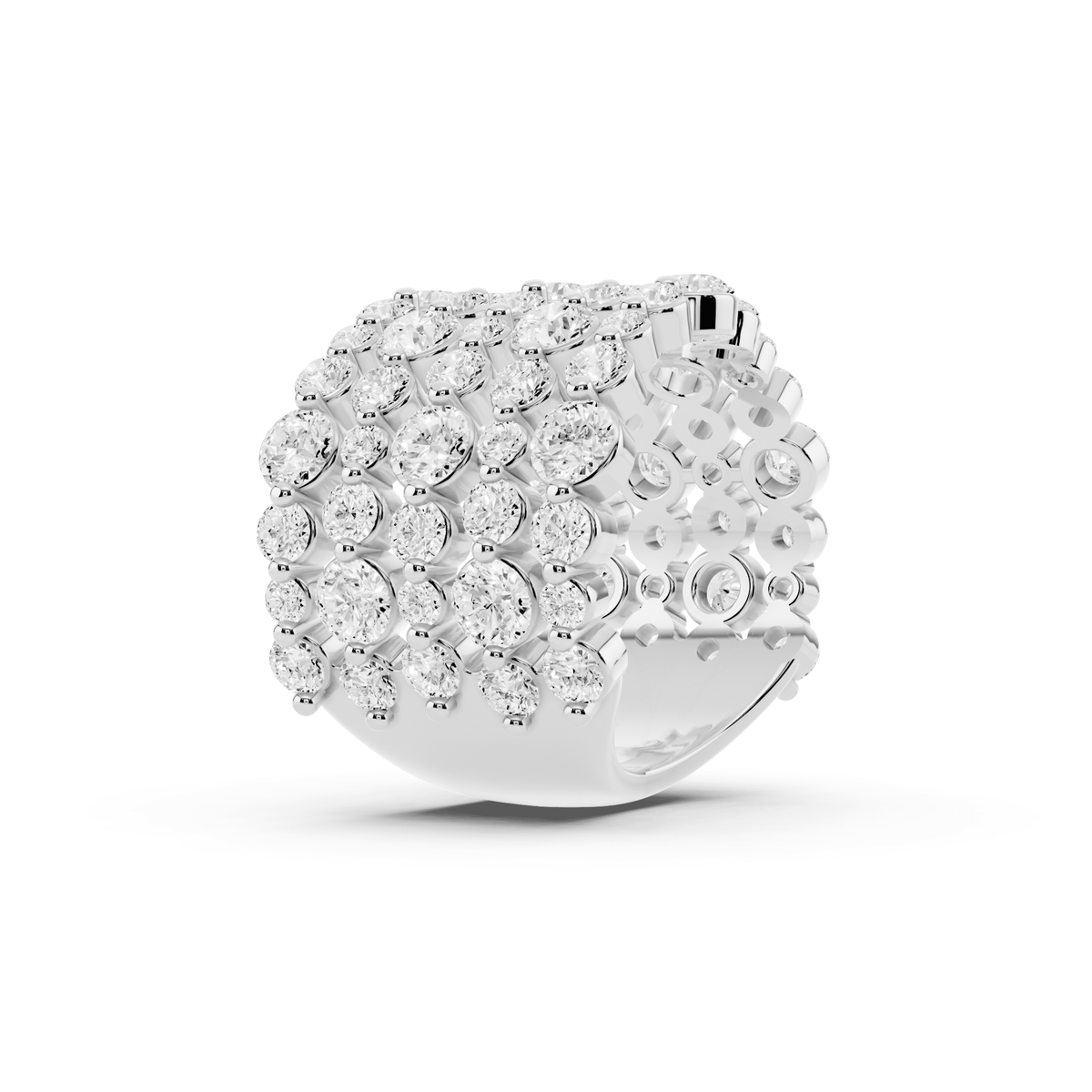 Five-Row Bubble Lab-Grown Diamond Band