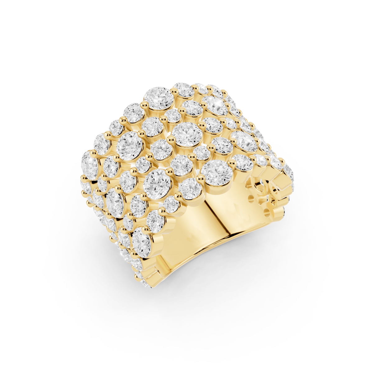 Five-Row Bubble Lab-Grown Diamond Band