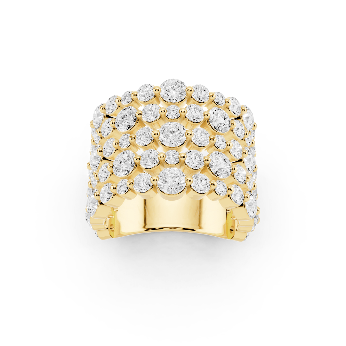 Five-Row Bubble Lab-Grown Diamond Band