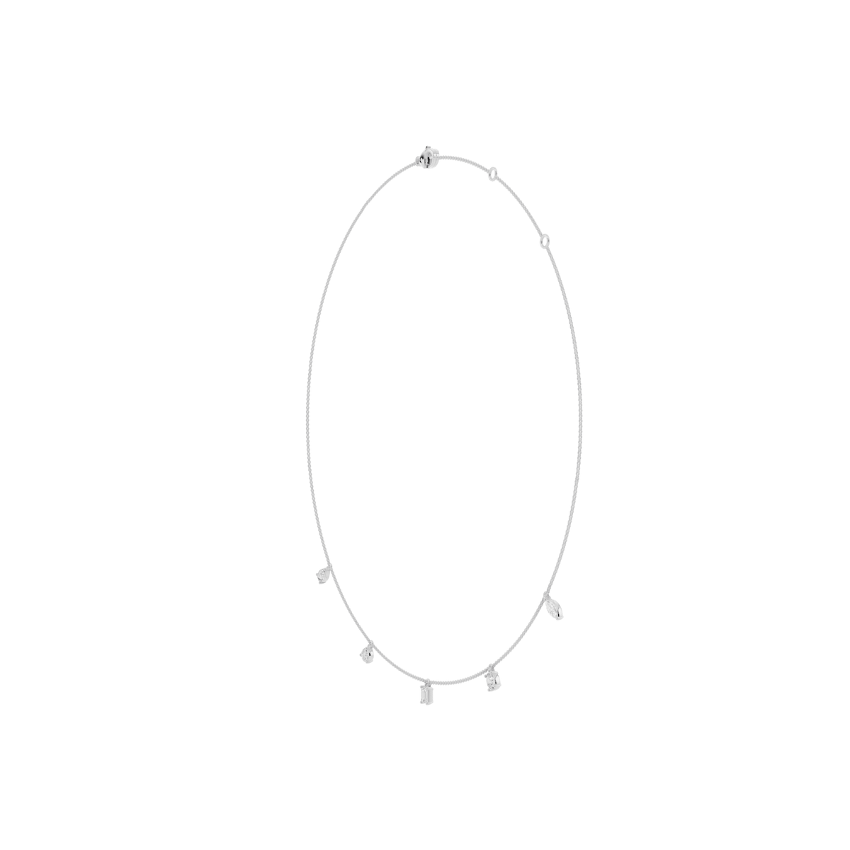 Petite Five-Stone Lab-Grown Diamond Drop Necklace