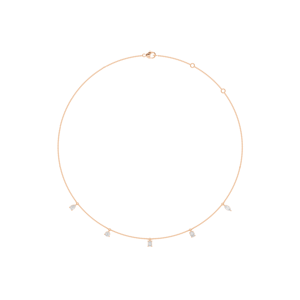 Petite Five-Stone Lab-Grown Diamond Drop Necklace