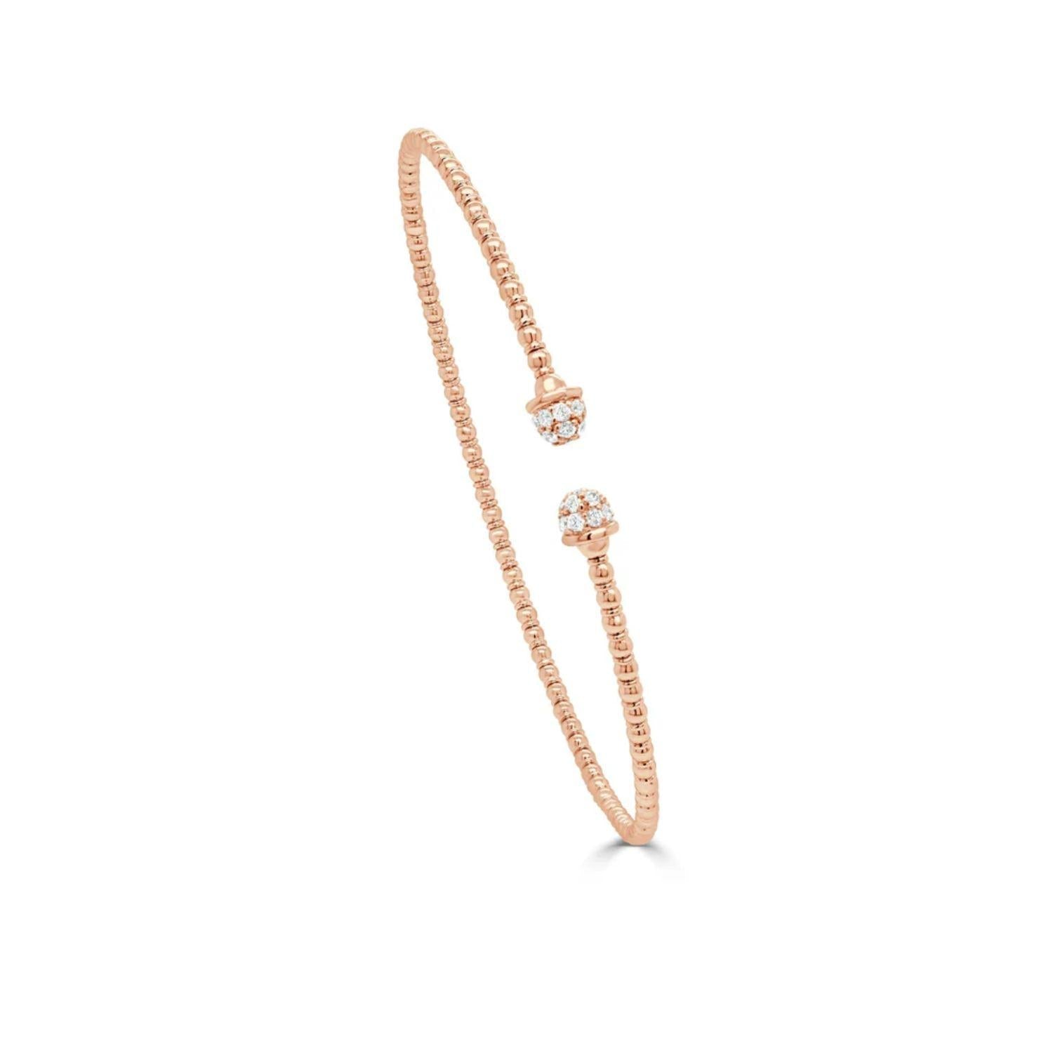 Flexible Beaded Diamond Bangle