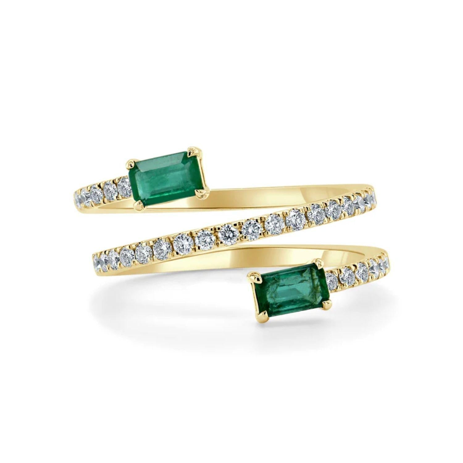 Gemstone Diamond Wrap Ring