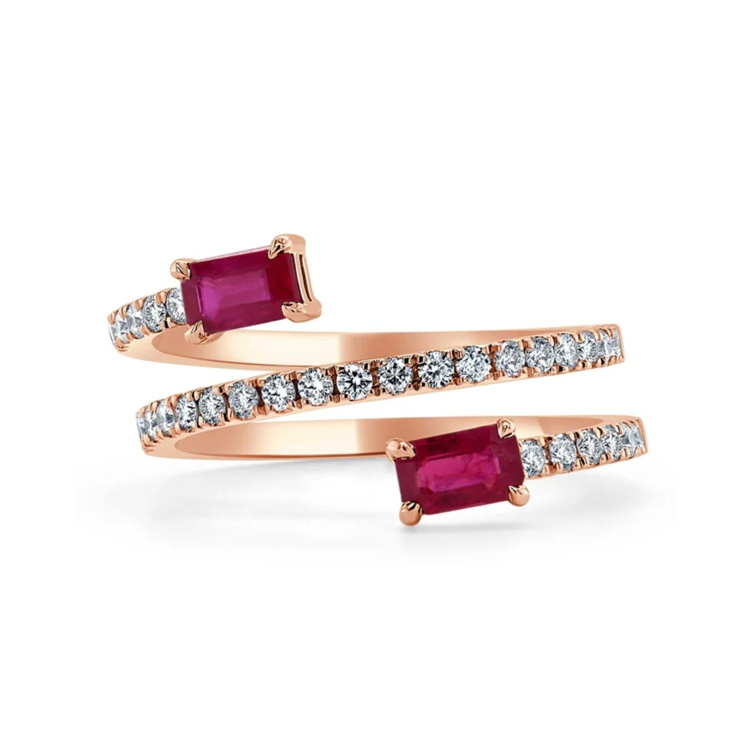 Gemstone Diamond Wrap Ring