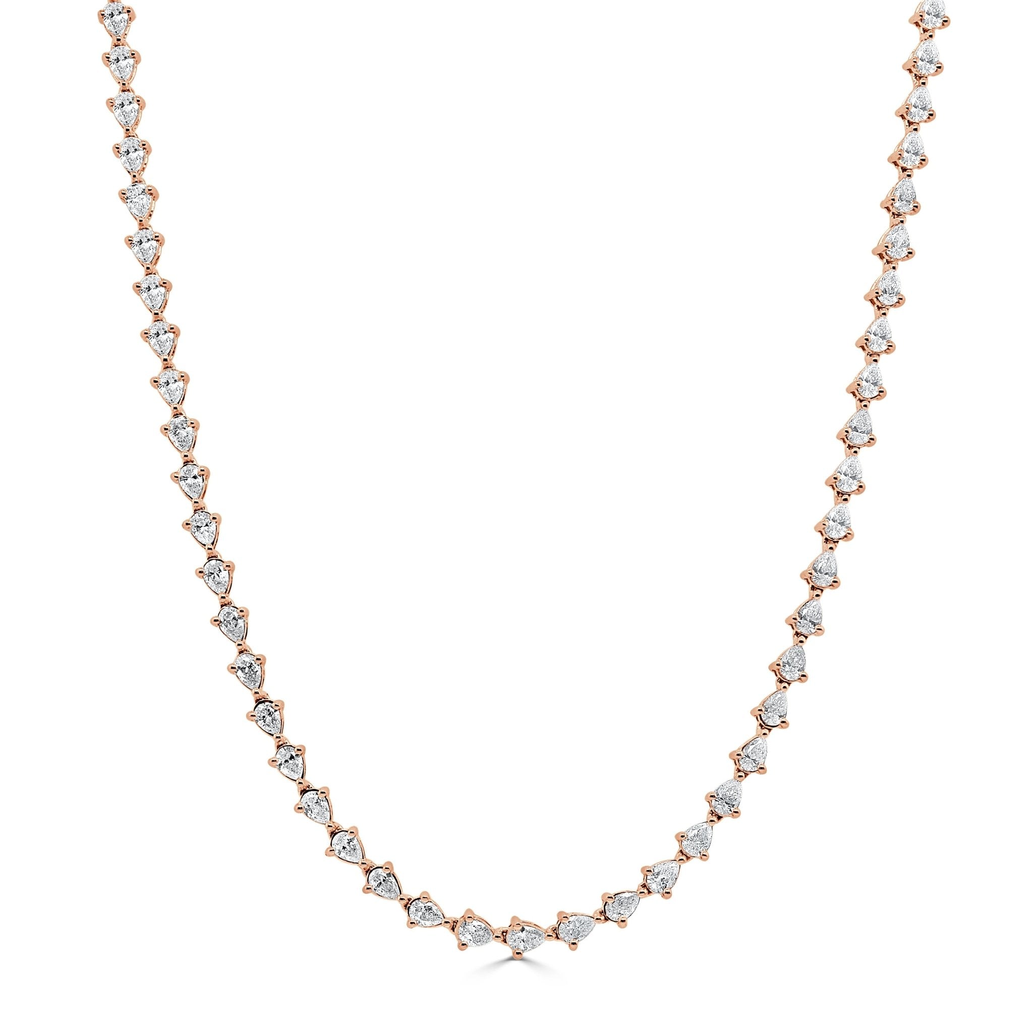Gold Pear Shape Diamond Necklace