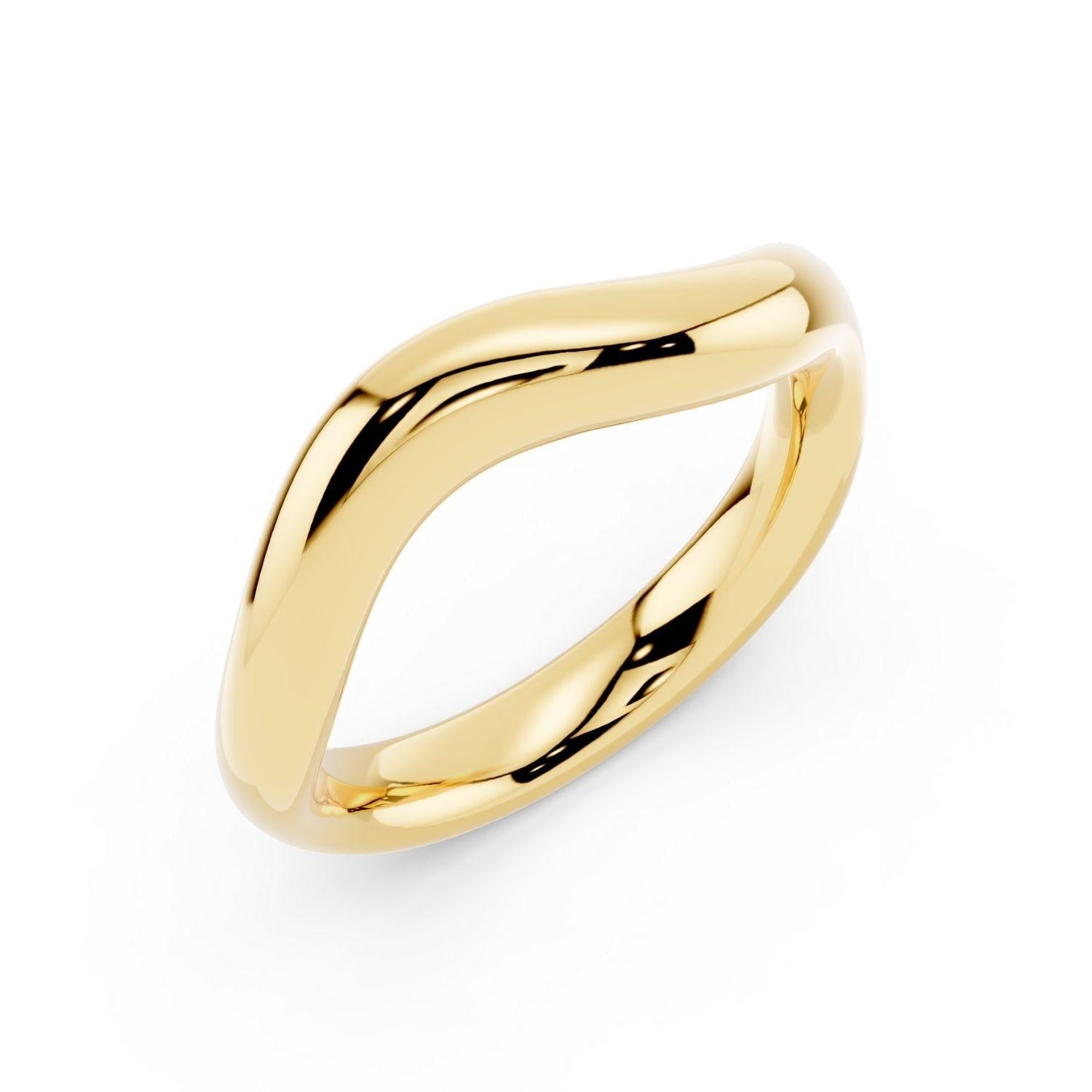 Gold Sculptural Wave Band