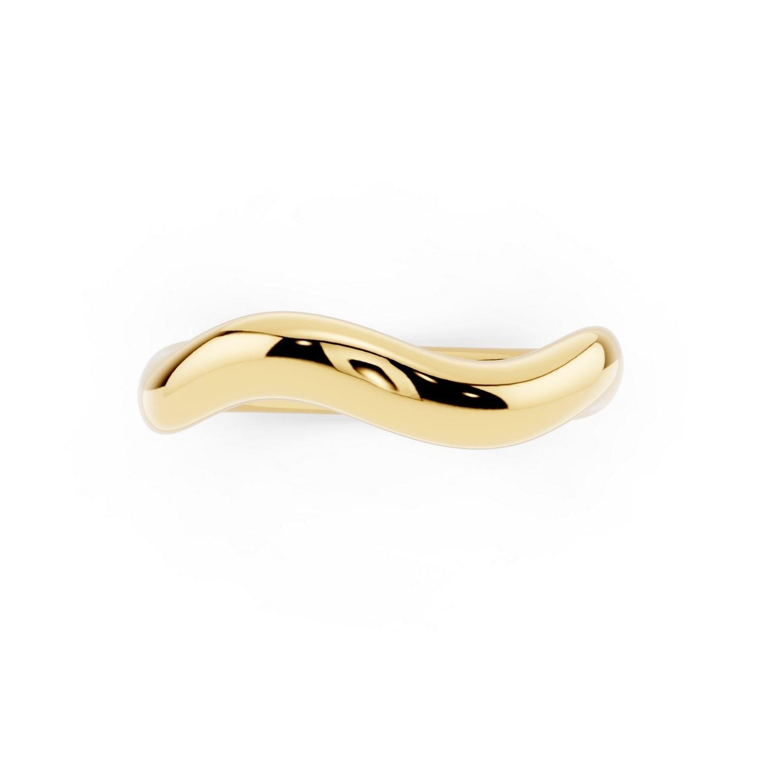 Gold Sculptural Wave Band
