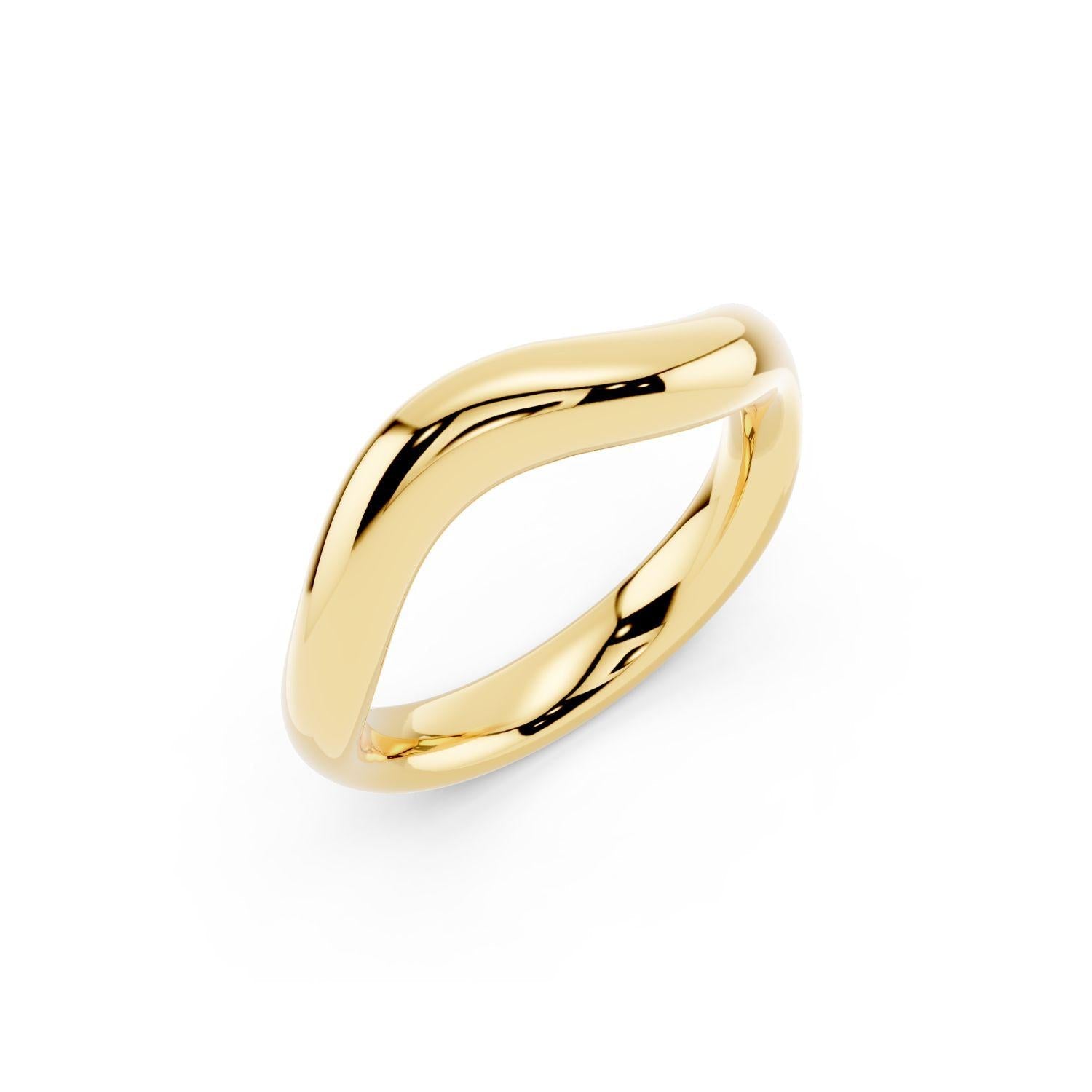 Gold Sculptural Wave Band