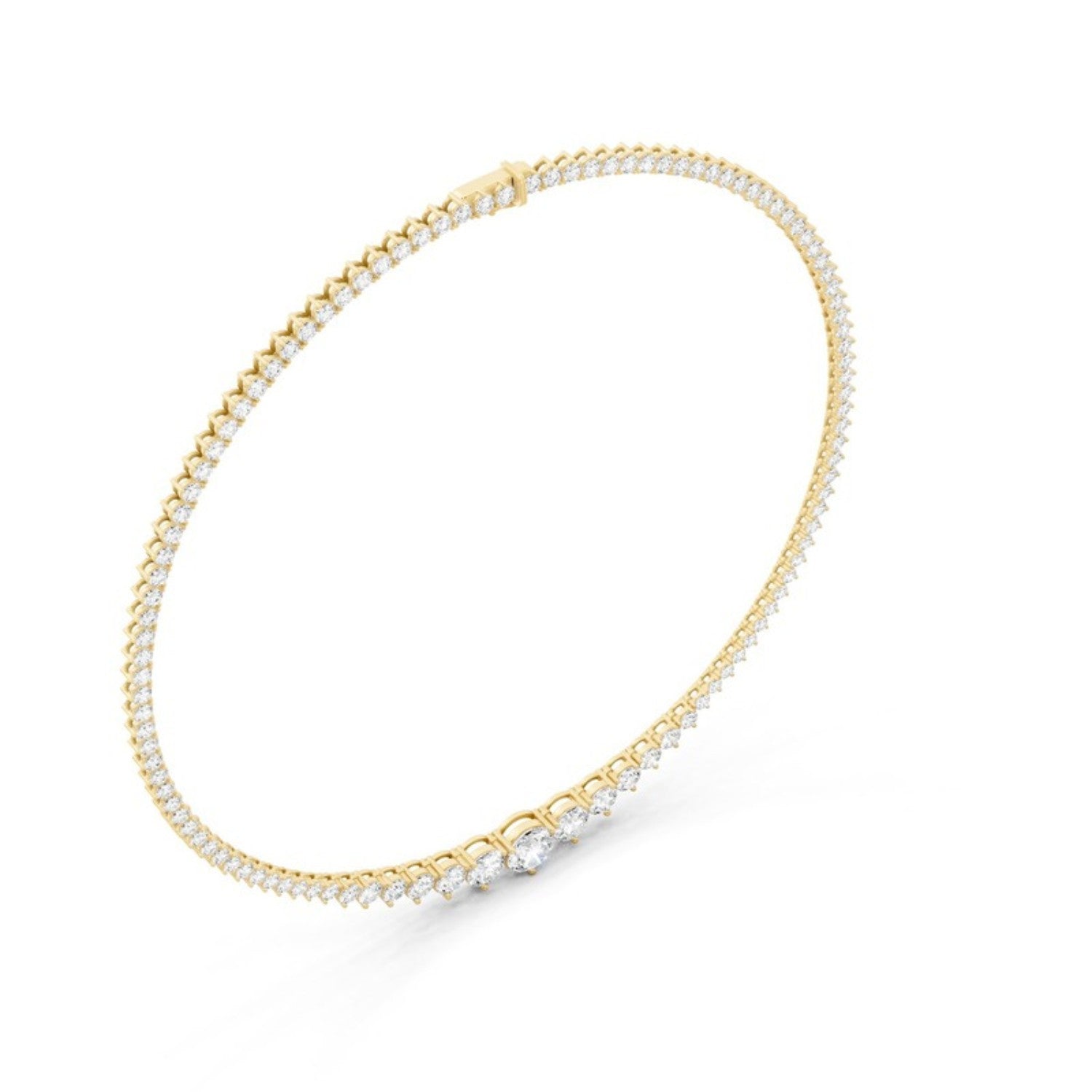 Graduated Diamond Riviera Necklace in 14K yellow gold by Seema Fine Jewelry