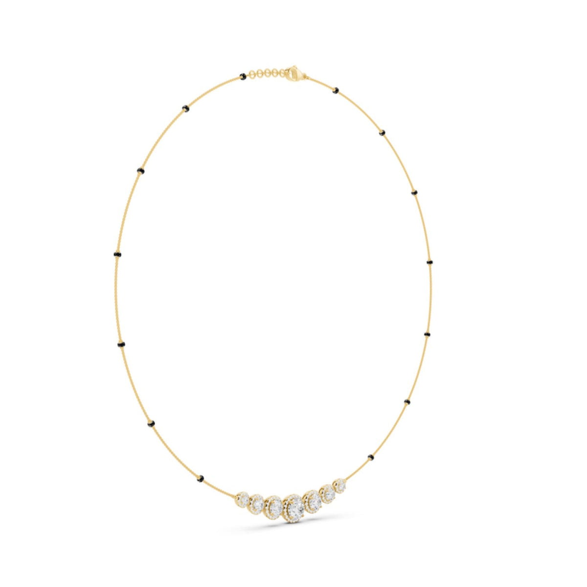 Graduated Halo Diamond Mangalsutra