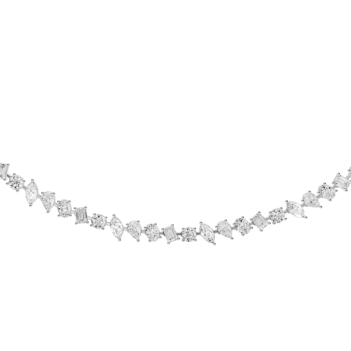 Mixed-Shape Lab-Grown Diamond Collar Necklace