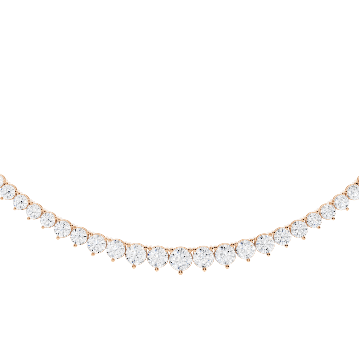 Graduated Lab-Grown Diamond Tennis Necklace