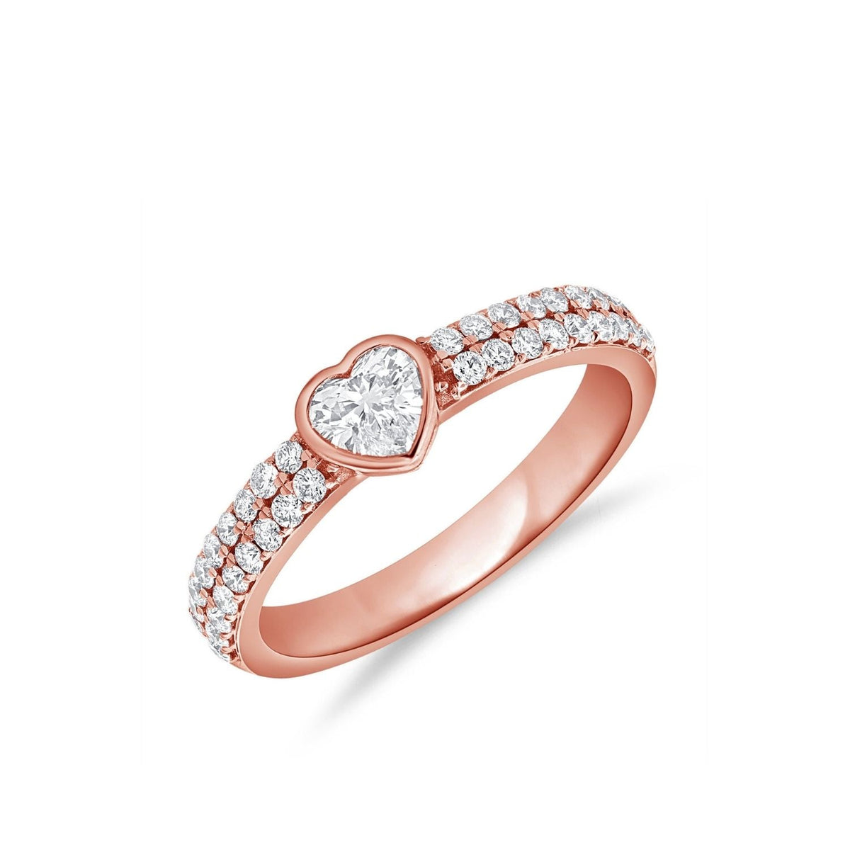 Heart Diamond Bezel Ring