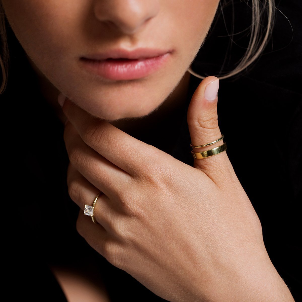 Hidden Halo Engagement Ring