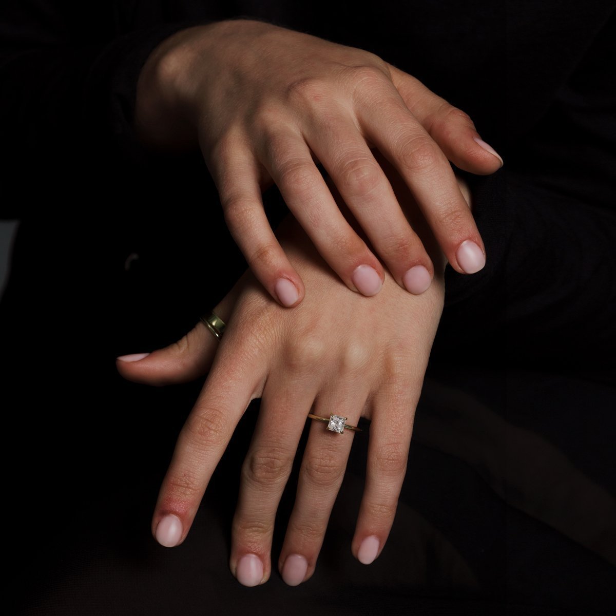 Hidden Halo Engagement Ring