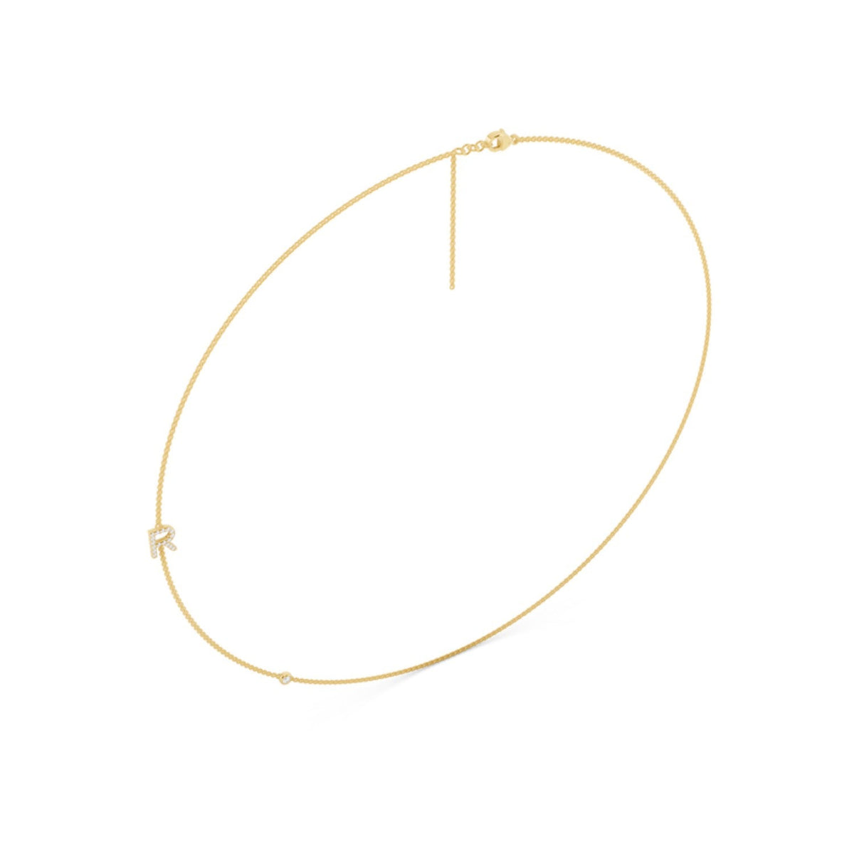 Initial and Bar Drop Necklace