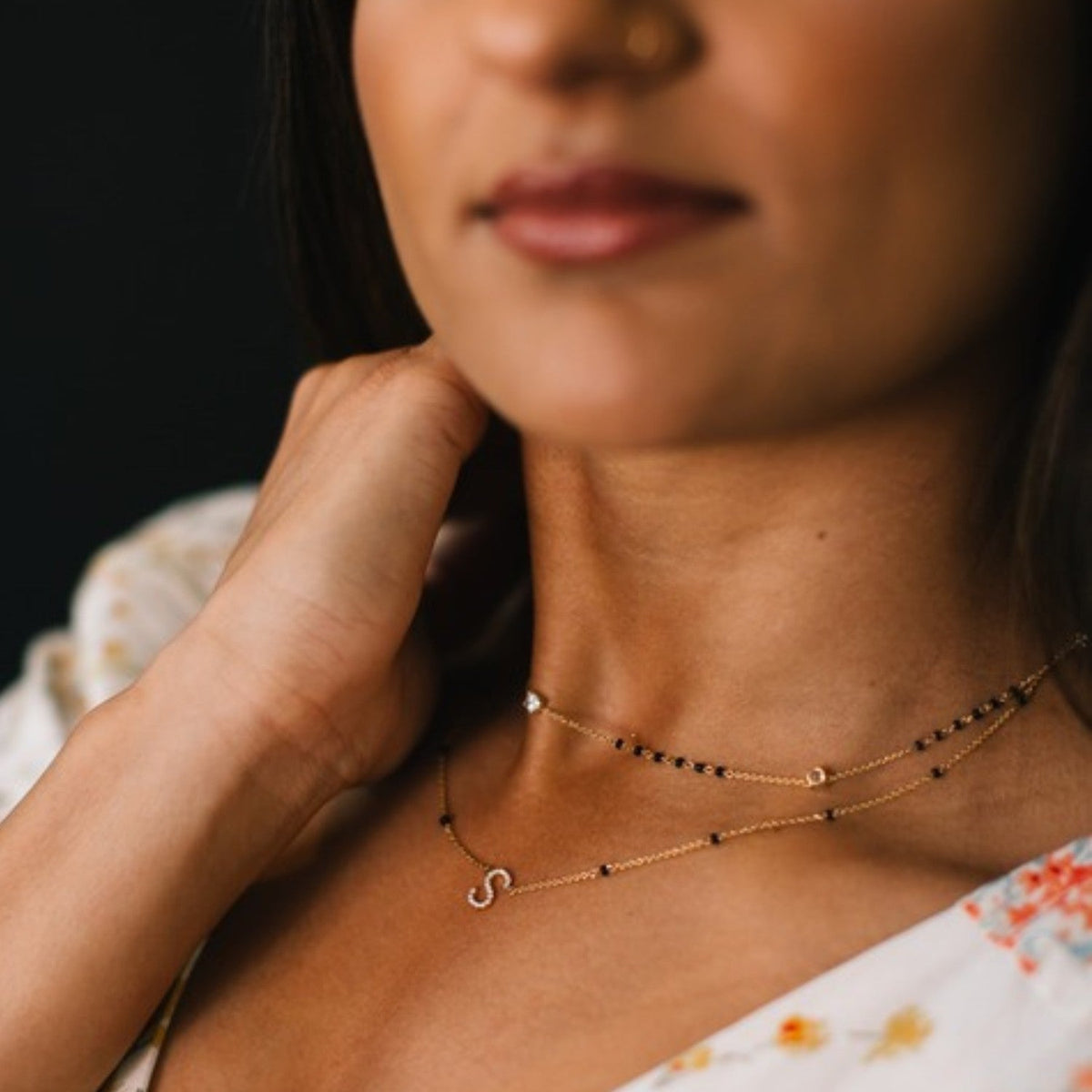Initial Diamond Mangalsutra