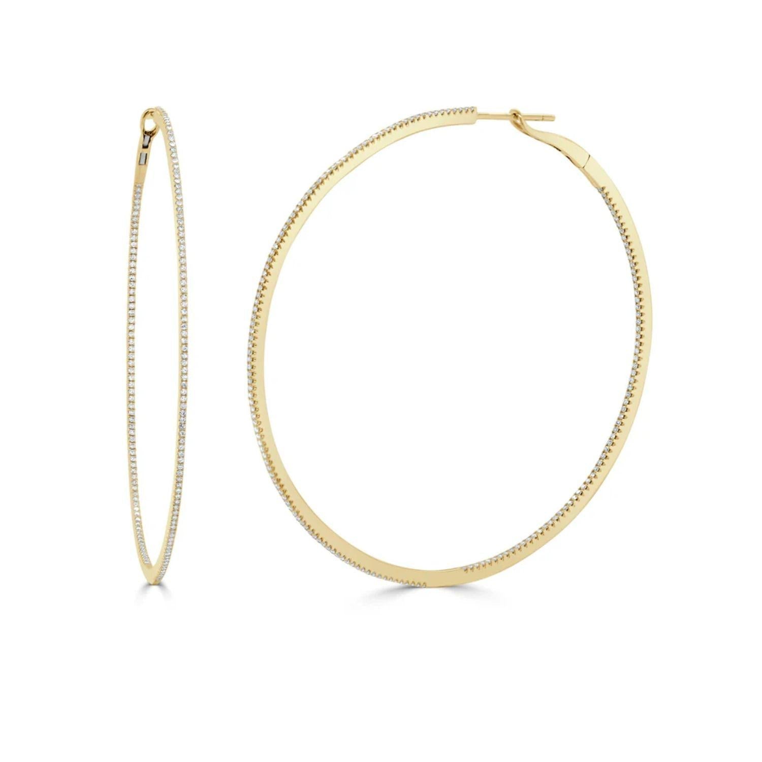 Inside - Out Thin Diamond Hoops