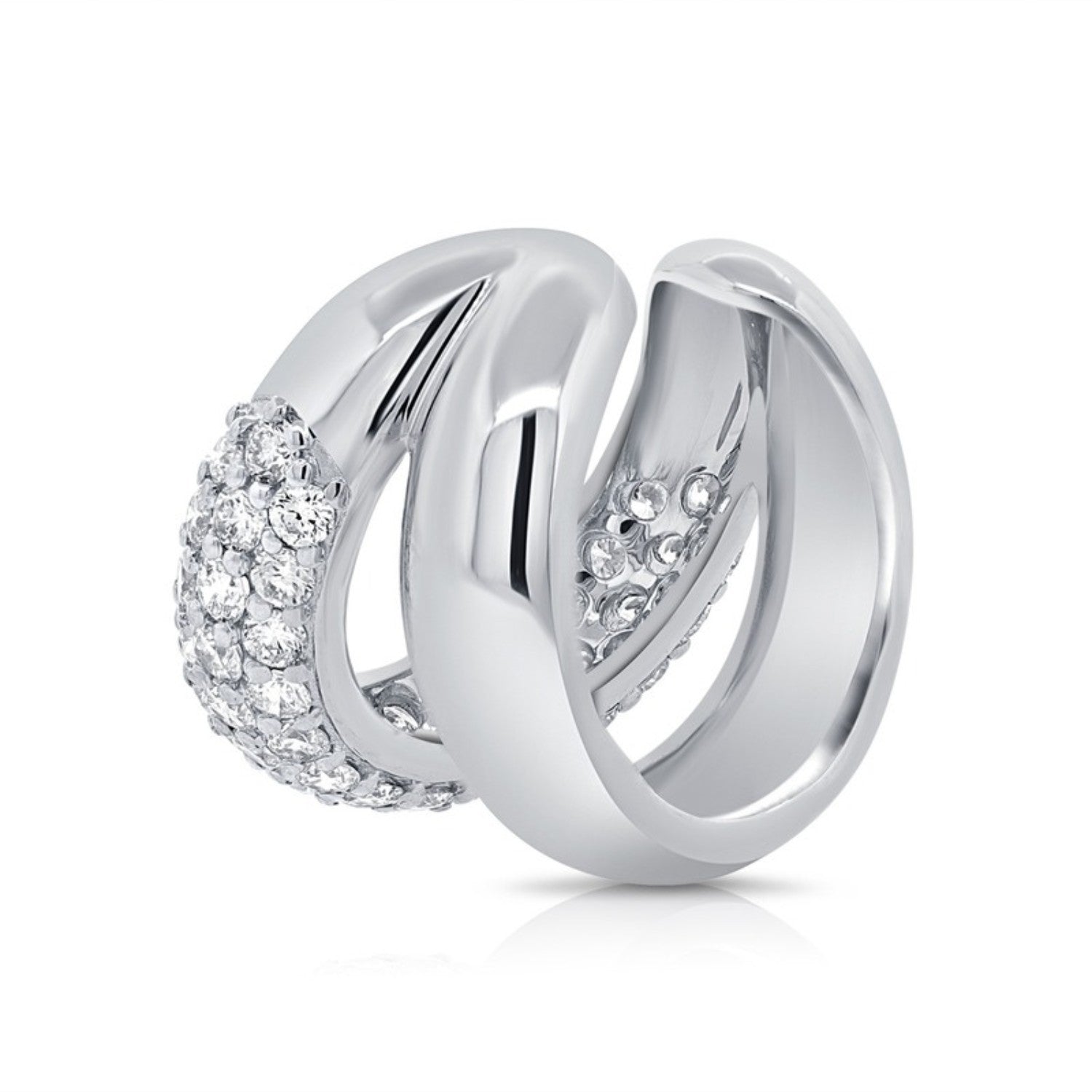 Interlocking Pavé Diamond Earrings in 14K white gold