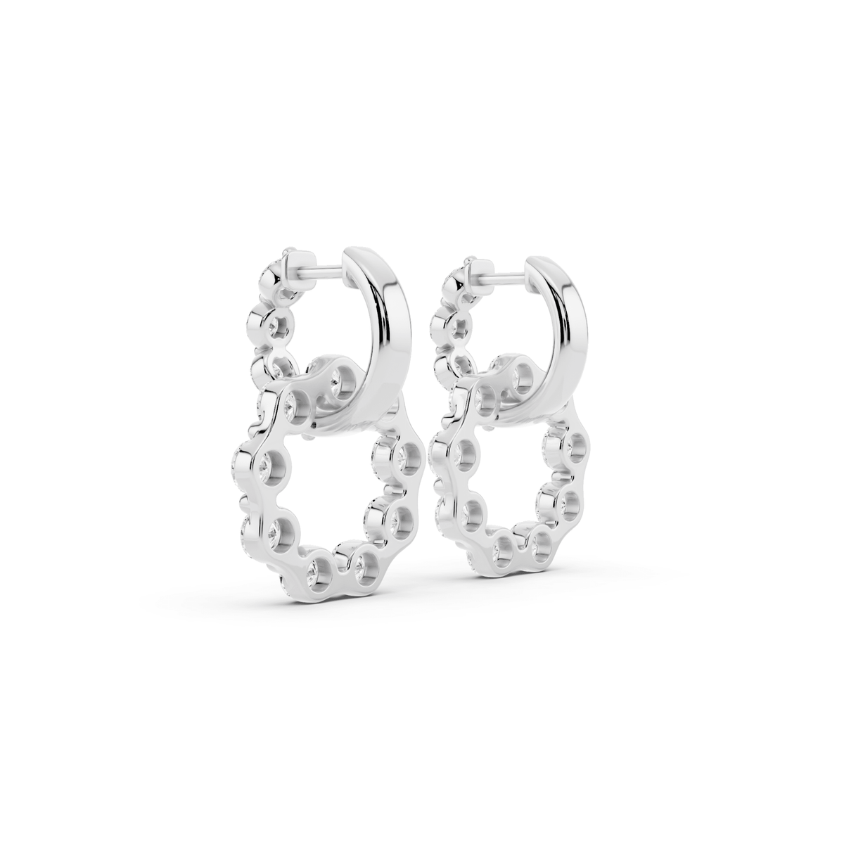 Lab-Grown Diamond Circle Drop Huggie Earrings