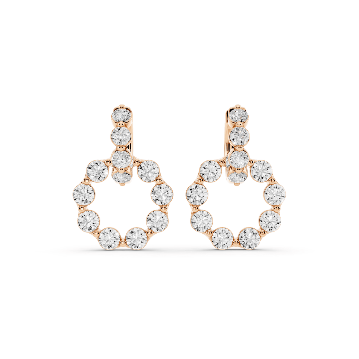 Lab-Grown Diamond Circle Drop Huggie Earrings