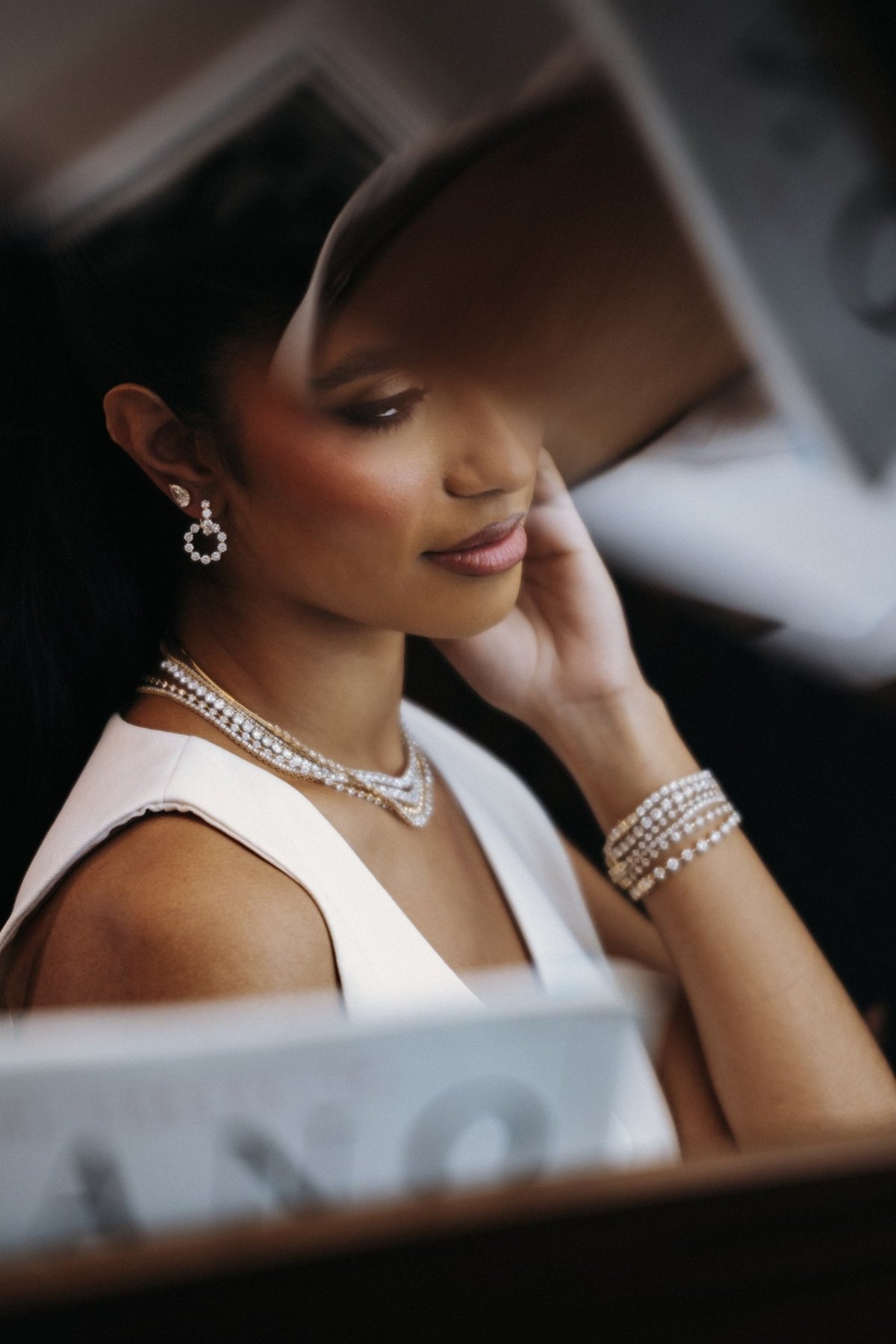 Lab-Grown Diamond Circle Drop Huggie Earrings