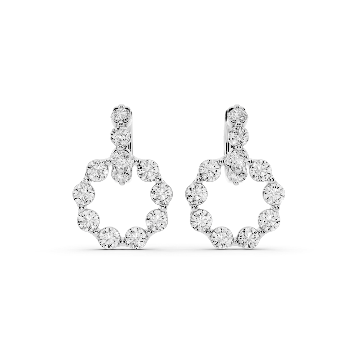 Lab-Grown Diamond Circle Drop Huggie Earrings