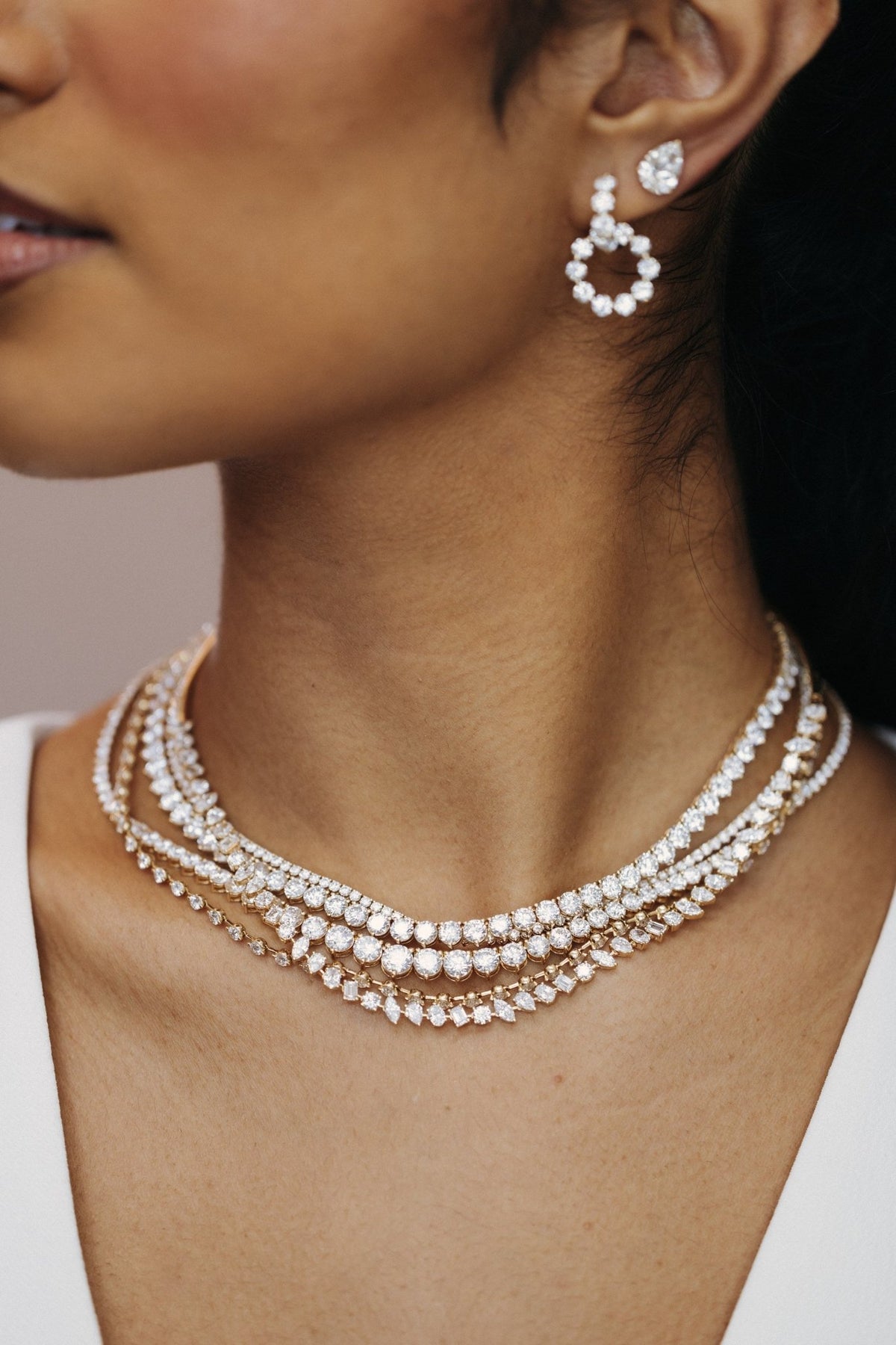 Lab-Grown Diamond Circle Drop Huggie Earrings