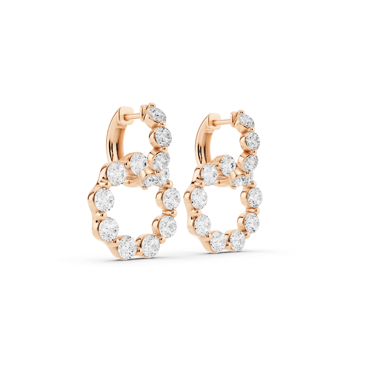 Lab-Grown Diamond Circle Drop Huggie Earrings