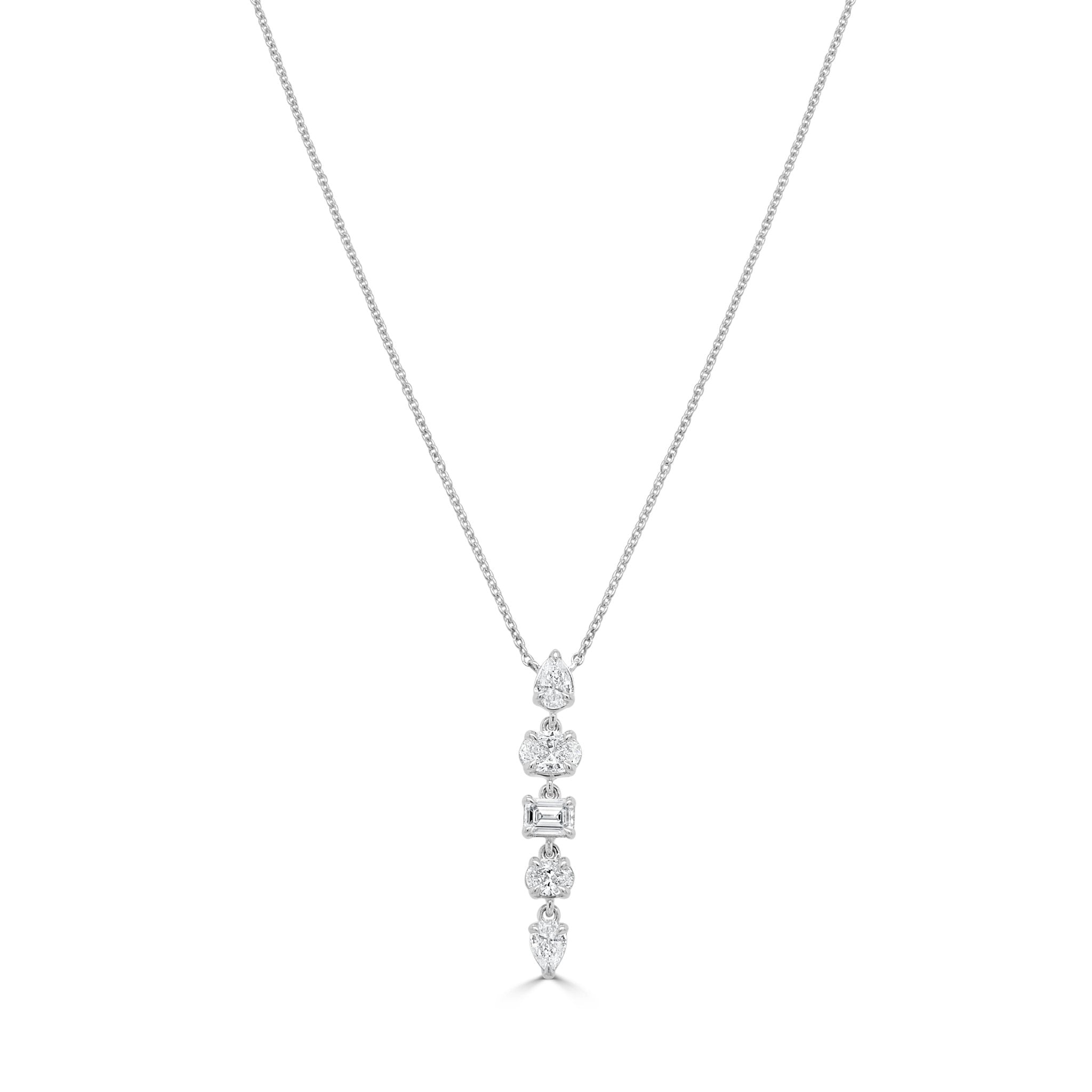 Mix - Shape Diamond Drop Necklace