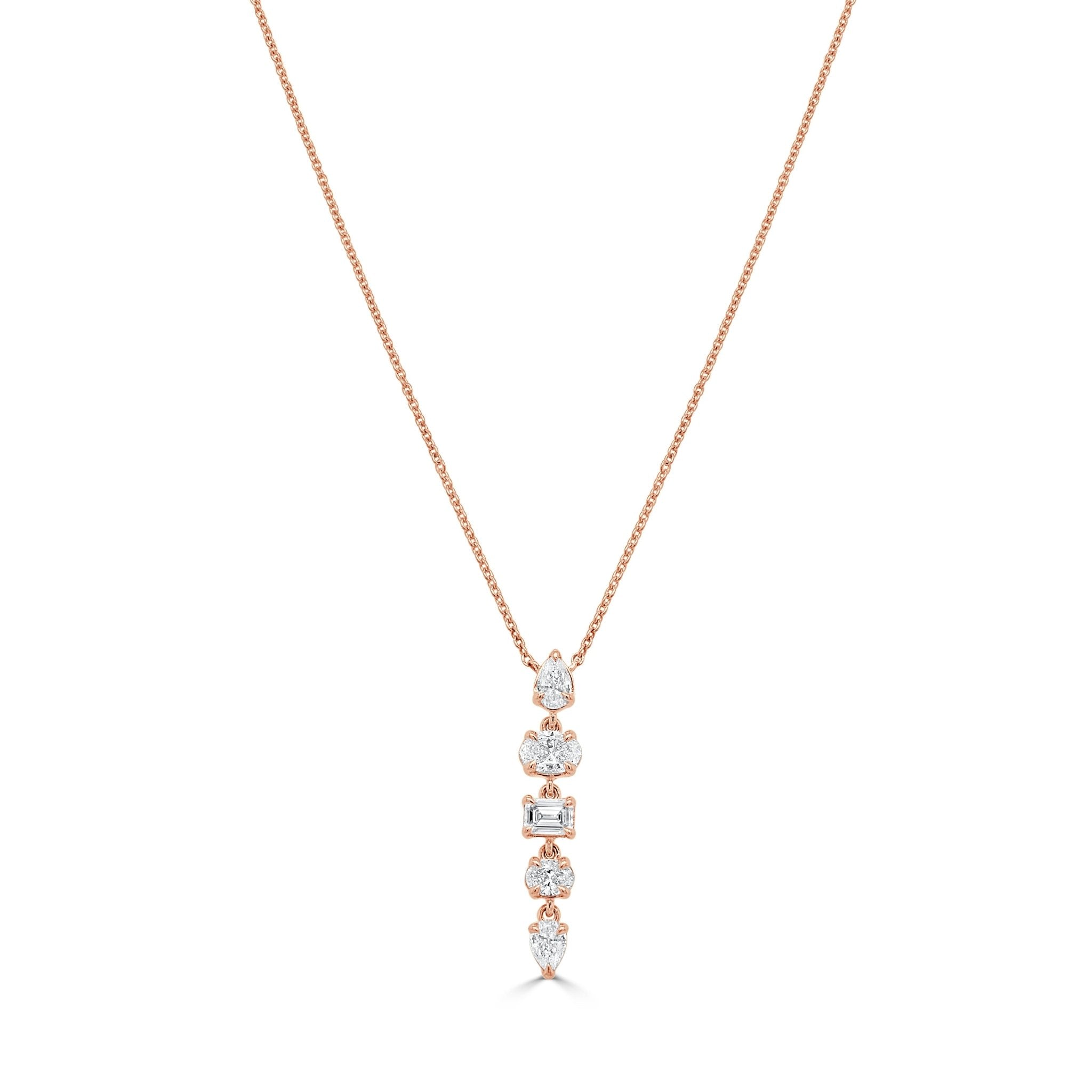 Mix - Shape Diamond Drop Necklace