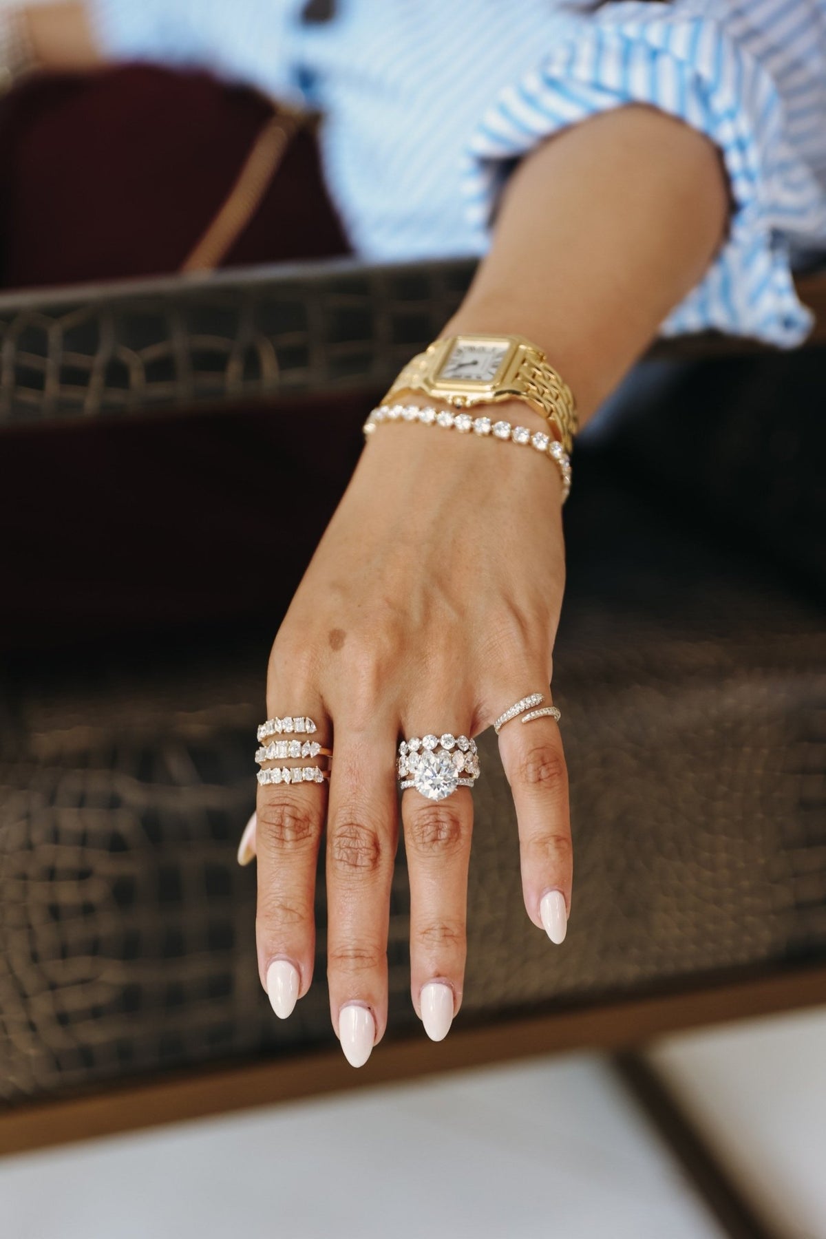 Mixed-Shape Lab-Grown Diamond Wrap Ring