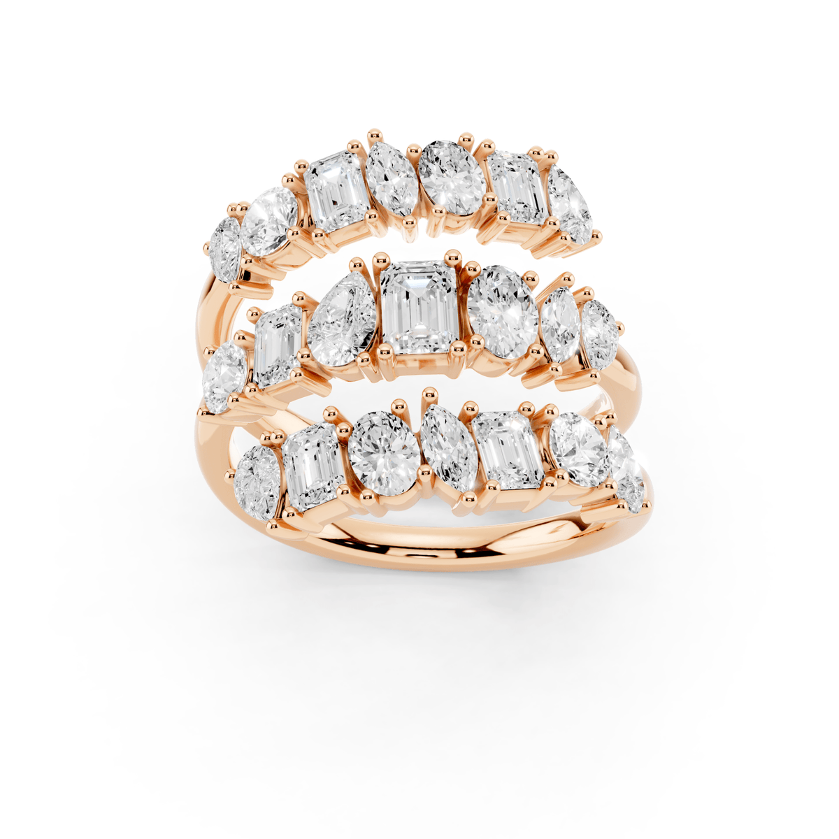 Mixed-Shape Lab-Grown Diamond Wrap Ring