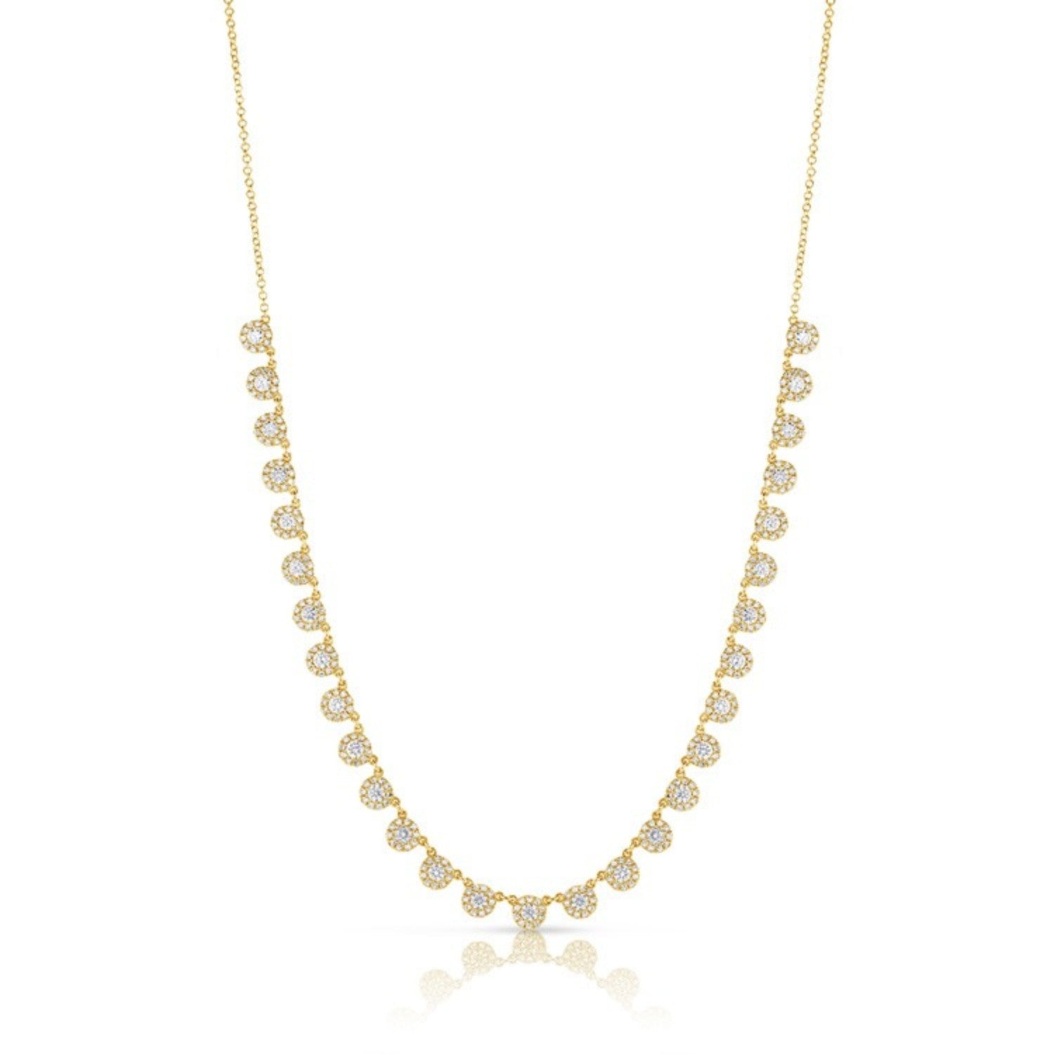Natural Diamond Fringe Necklace in 14K yellow gold by Seema Fine Jewelry