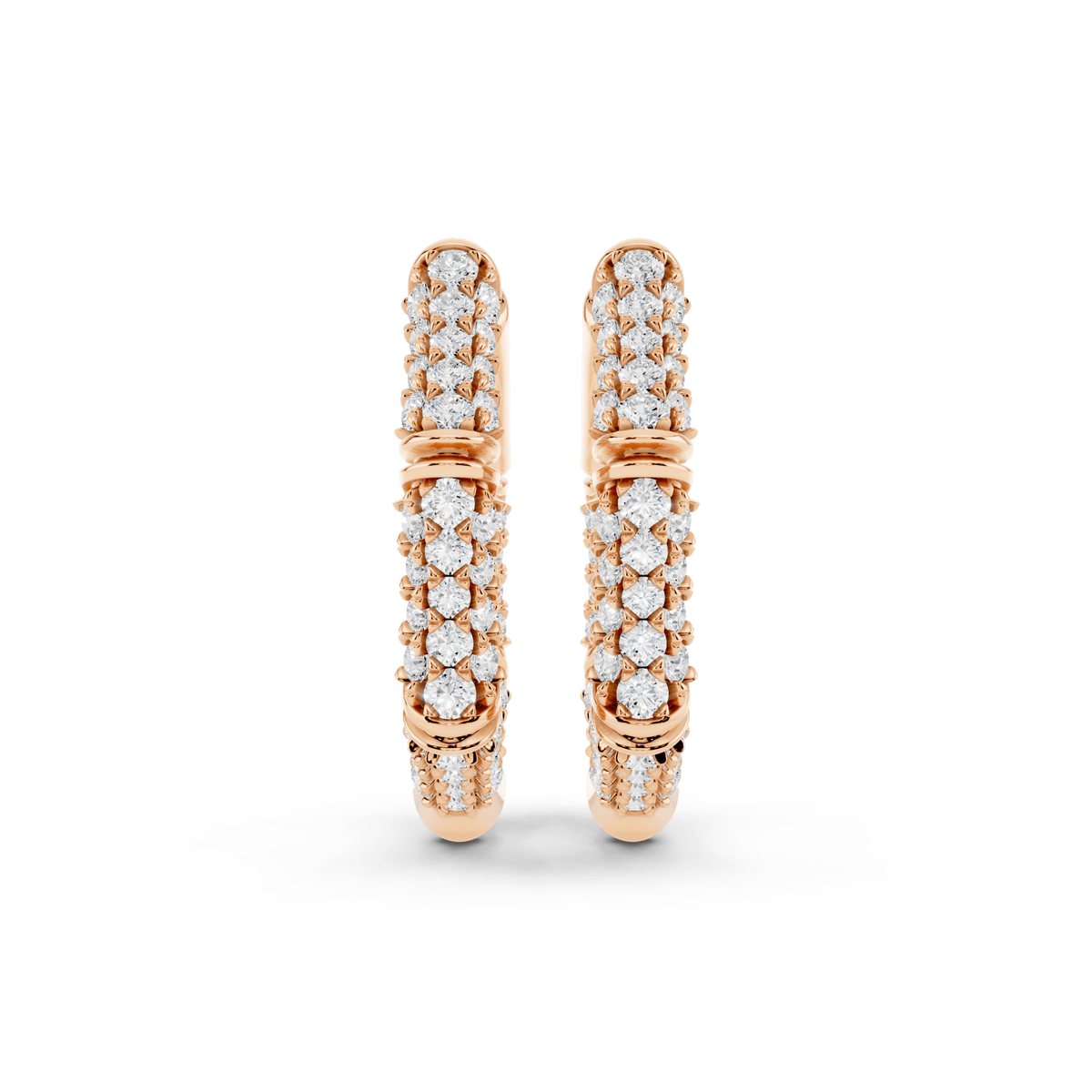 Petite Octagon Pavé Lab-Grown Diamond Hoop Earrings