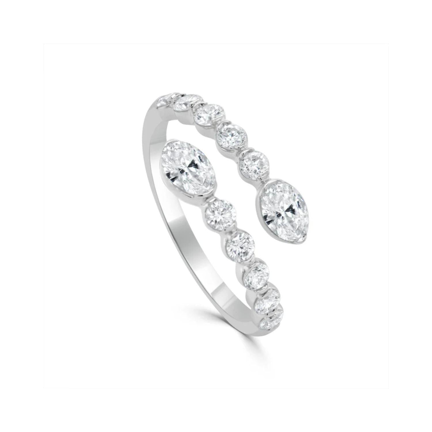 Oval Cut Diamond Bypass Ring
