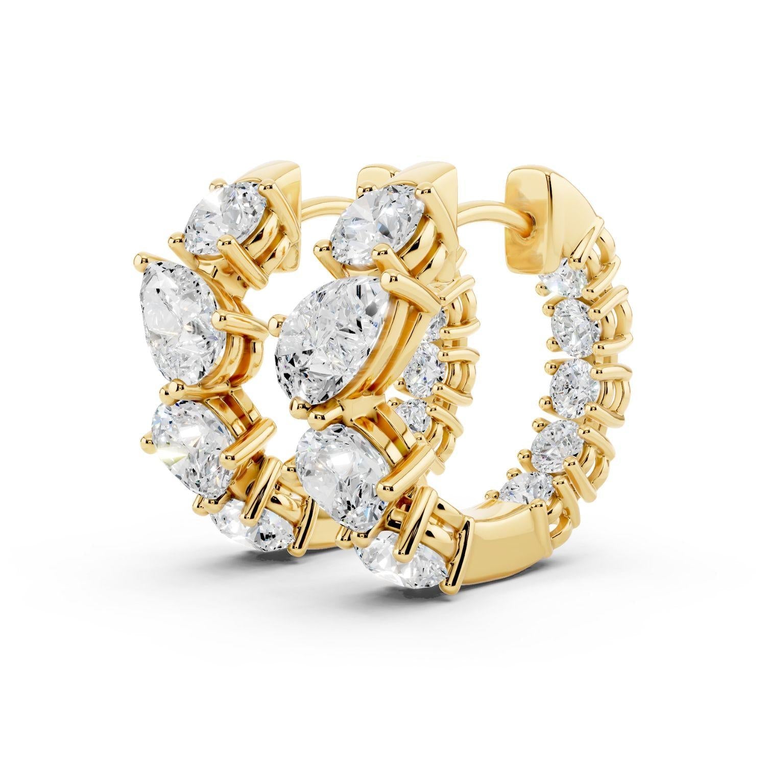 Oval Diamond Huggies