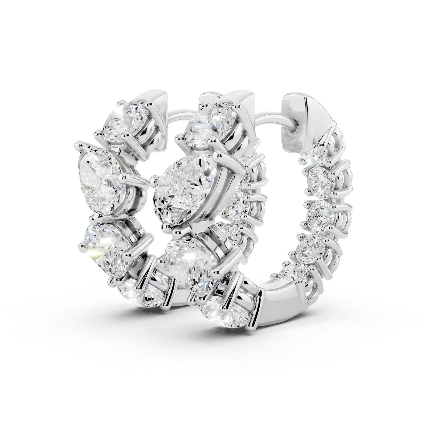 Oval Diamond Huggies