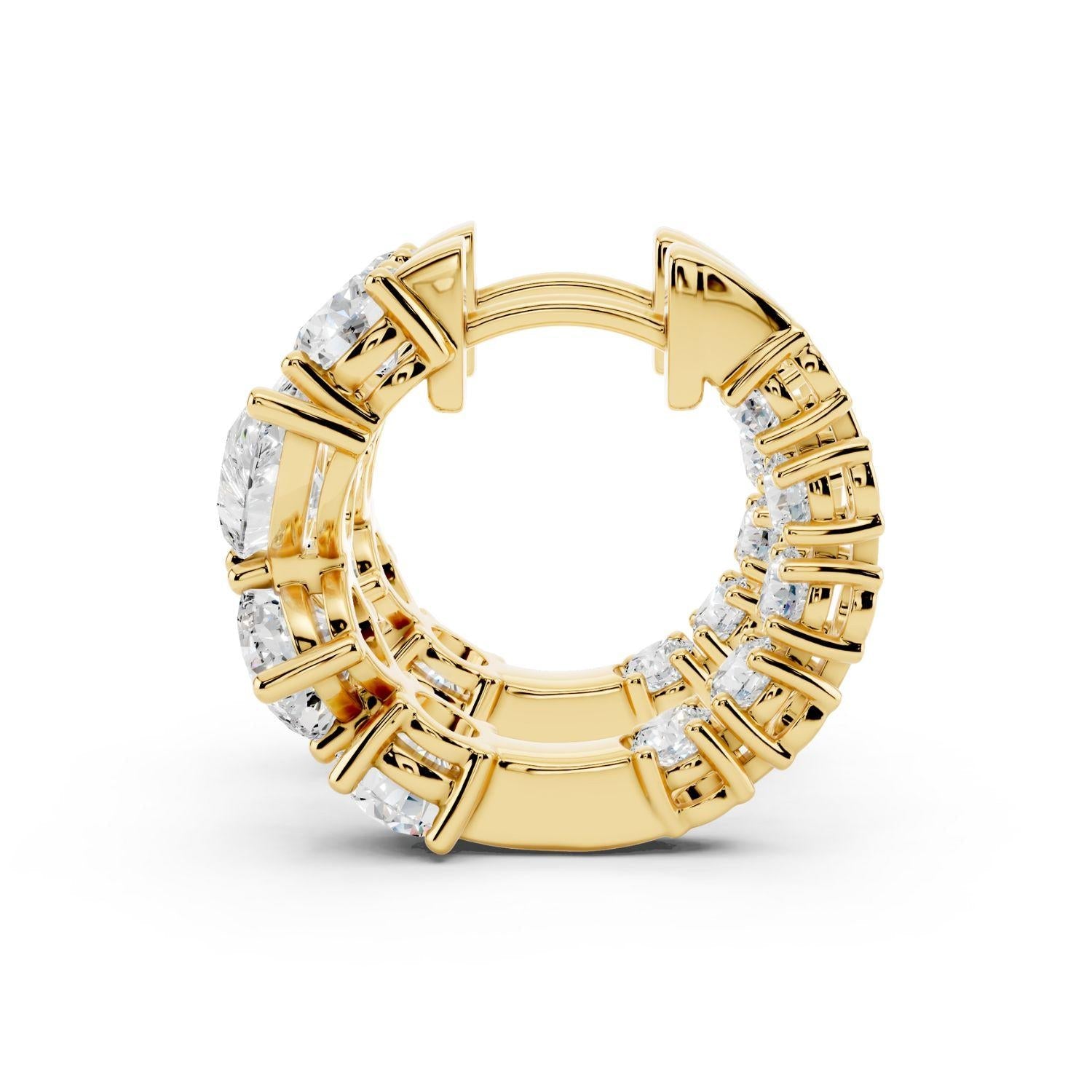 Oval Diamond Huggies