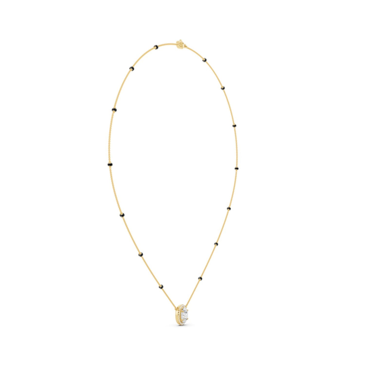 Oval Halo Diamond Mangalsutra