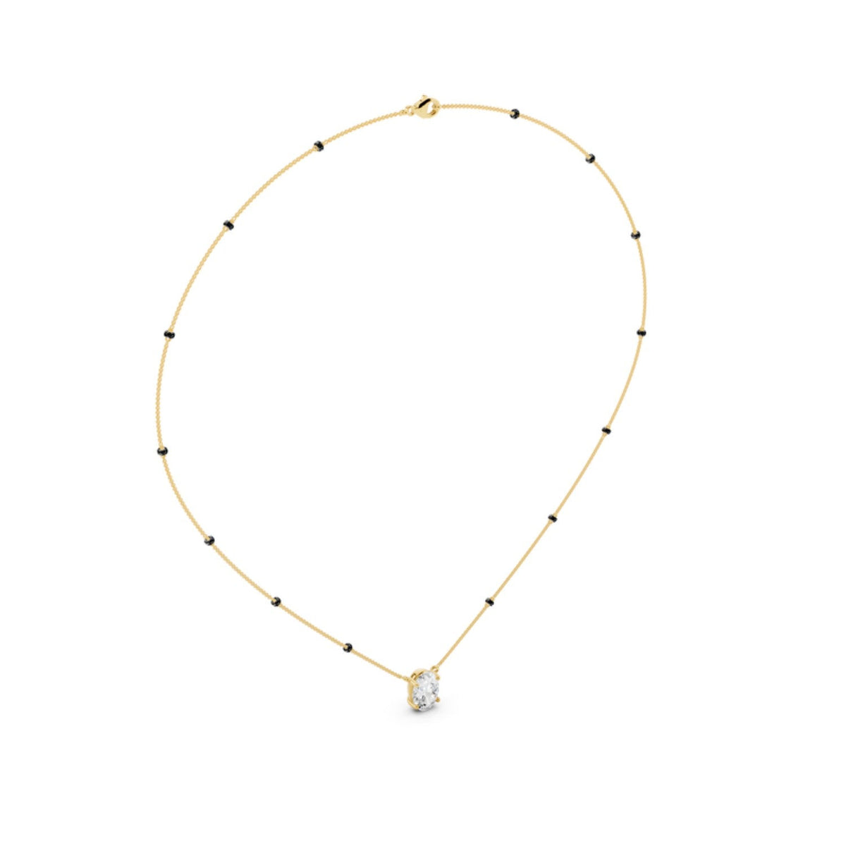 Oval Solitaire Diamond Mangalsutra